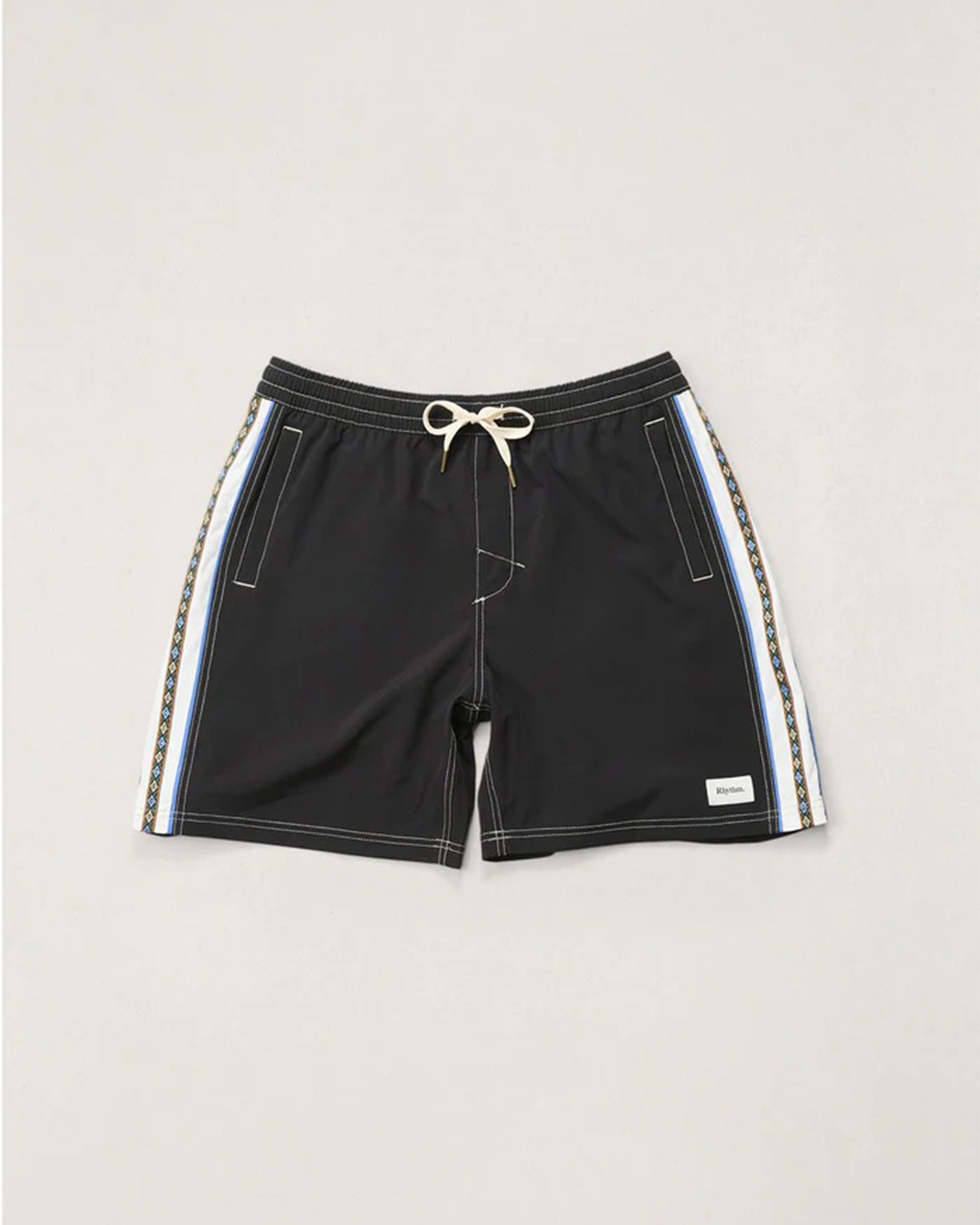 Panel Stripe Beach Short - Black