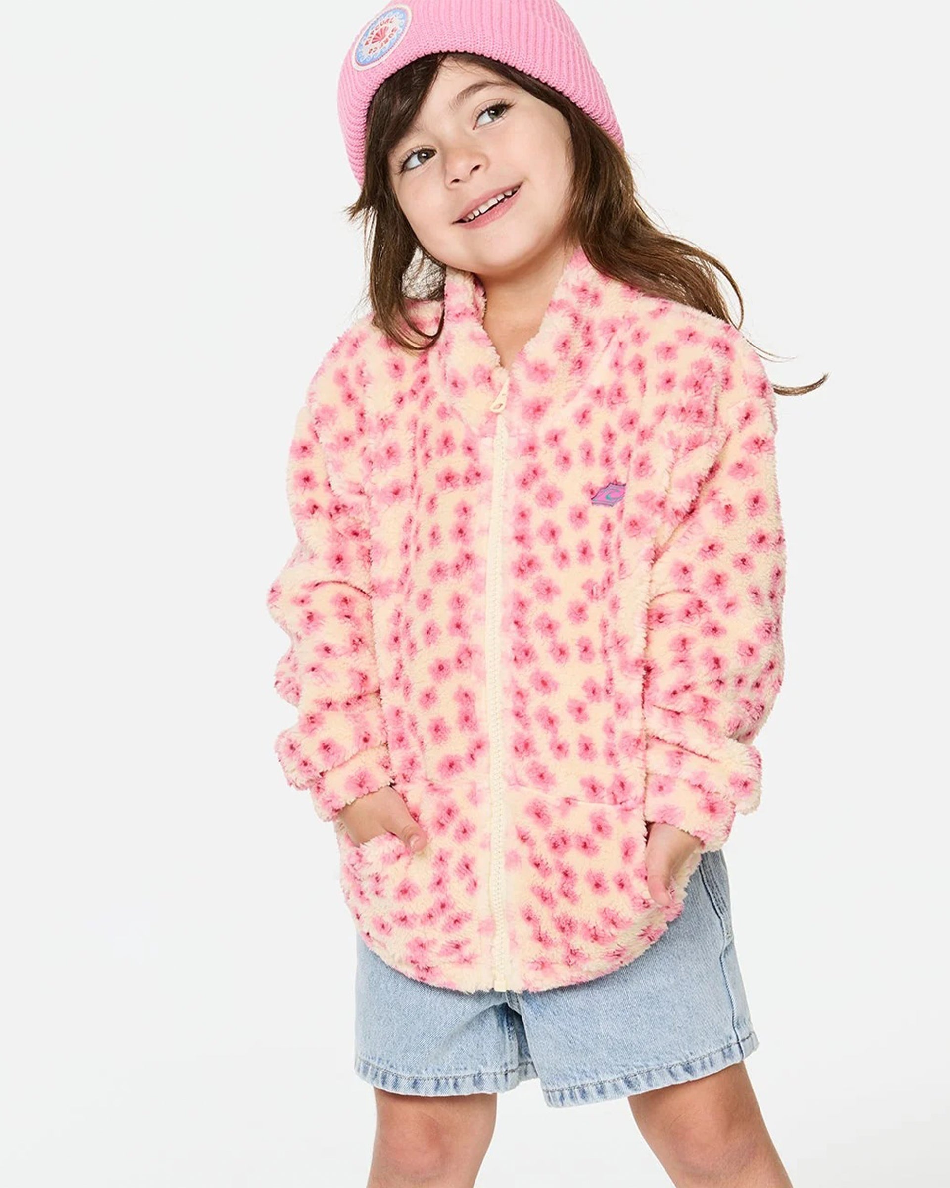 Rip Curl Girl's (1-8) Party Wave Polar Fleece - Peach - $54.95 at Jack's Surfboards