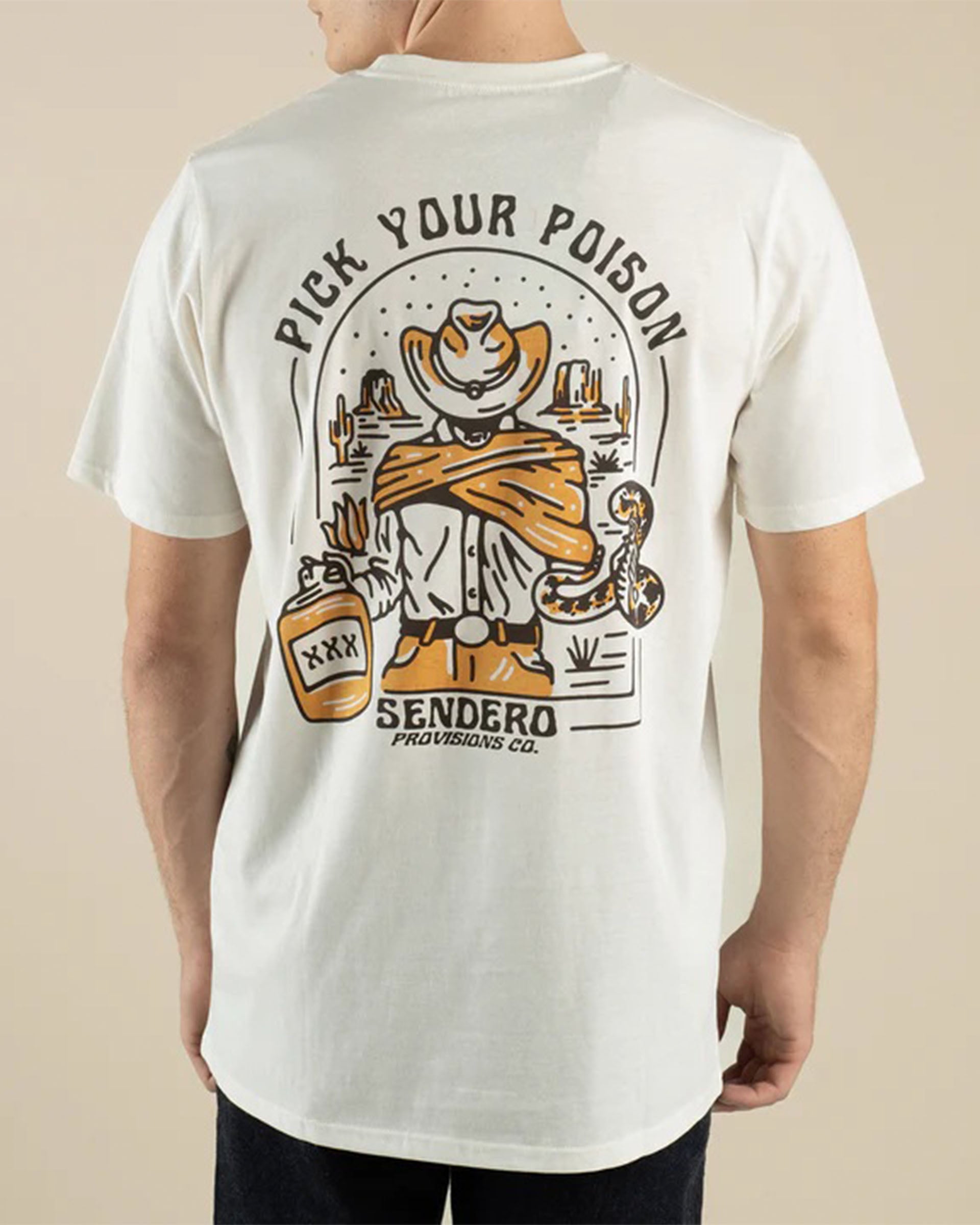Sendero Provisions Co. Pick Your Poison S/S T-Shirt - Vintage White - $35.00 at Jack's Surfboards