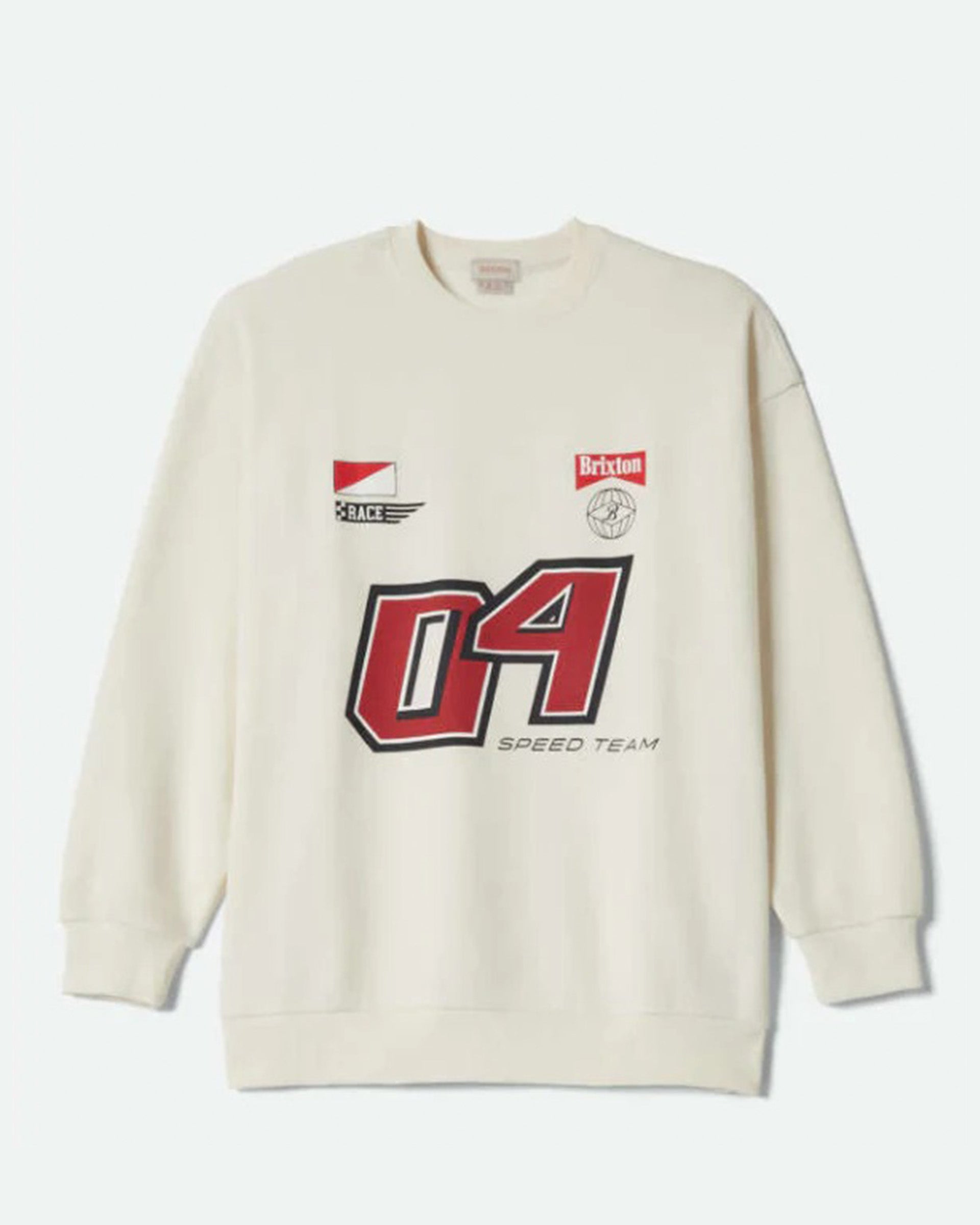 Brixton Women's Speed Team Oversized Crewneck Fleece - Off White - $65.00 at Jack's Surfboards