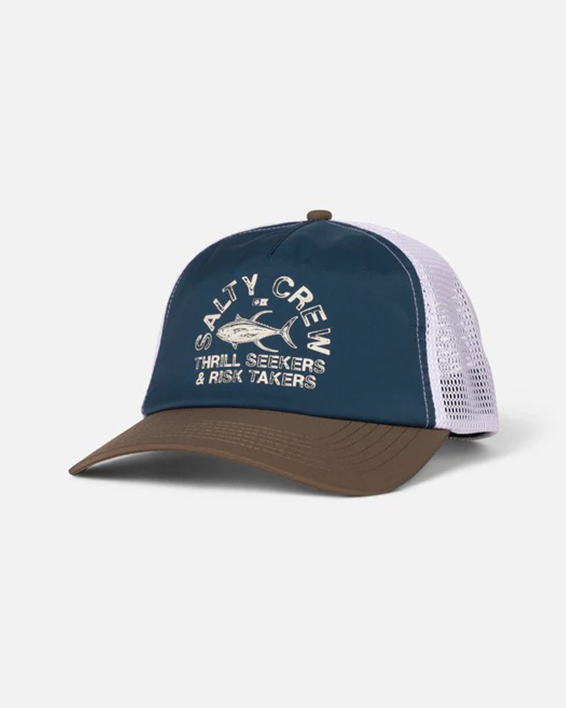 Stamped Trucker Hat - Deep Ocean/Brown