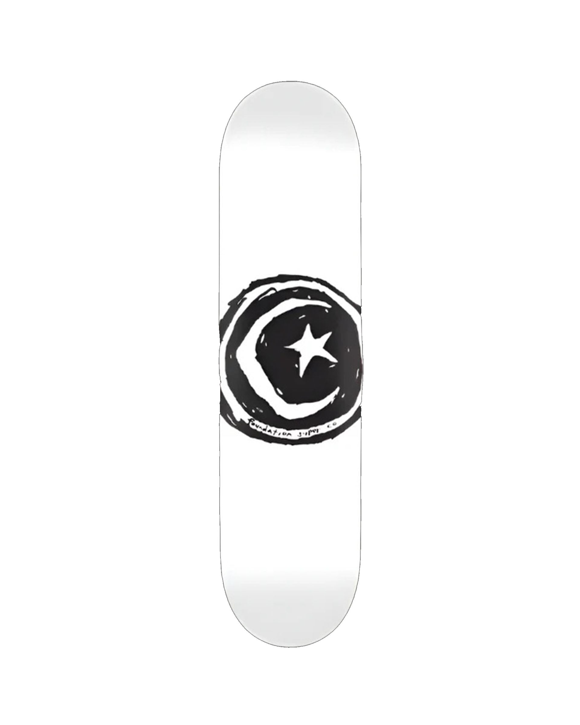 Foundation Skateboards Star & Moon 8.25" Deck - White - $68.00 at Jack's Surfboards