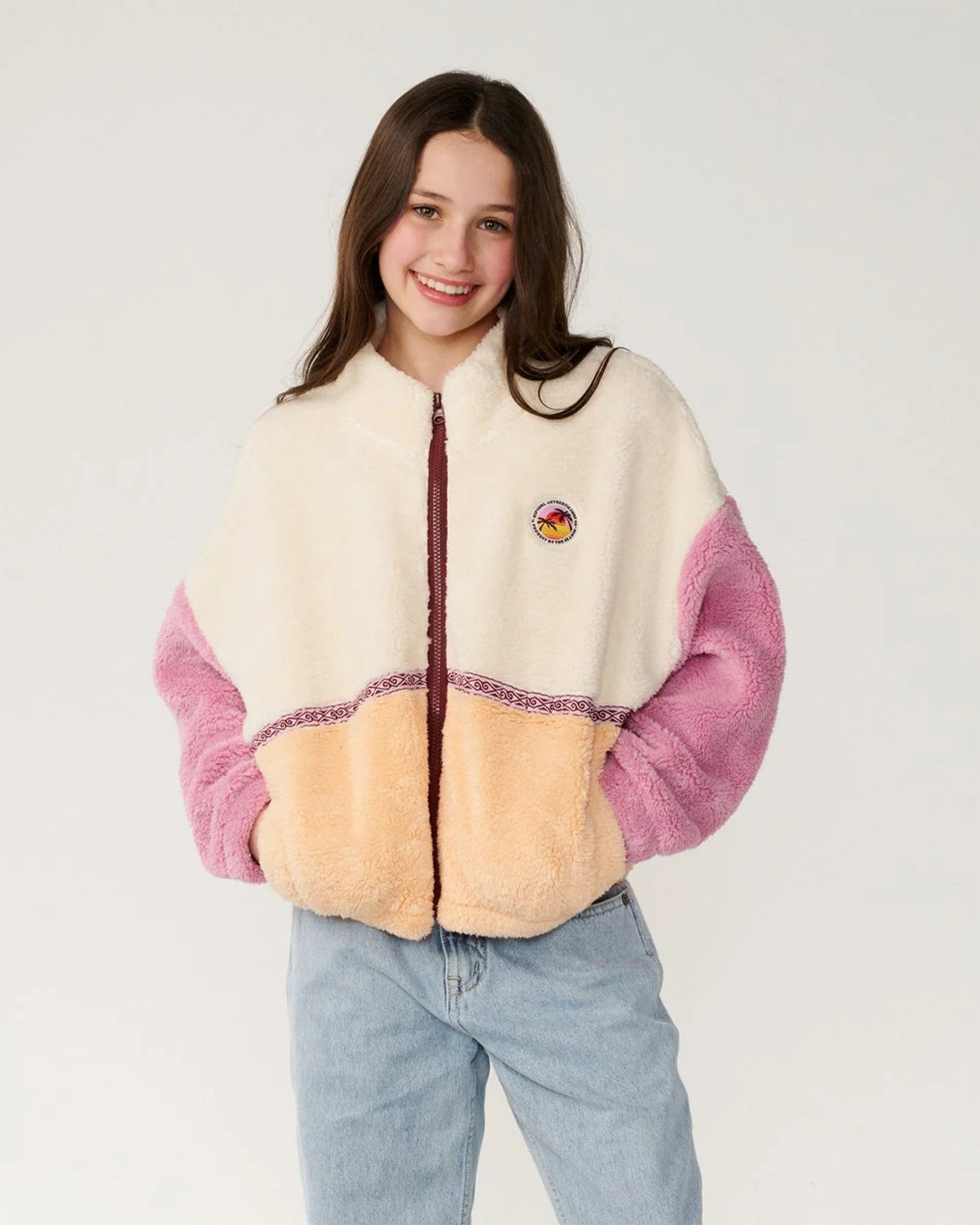 Rip Curl Girl's (8-16) Surf Revival Zip Through Polar - Shell - $64.95 at Jack's Surfboards