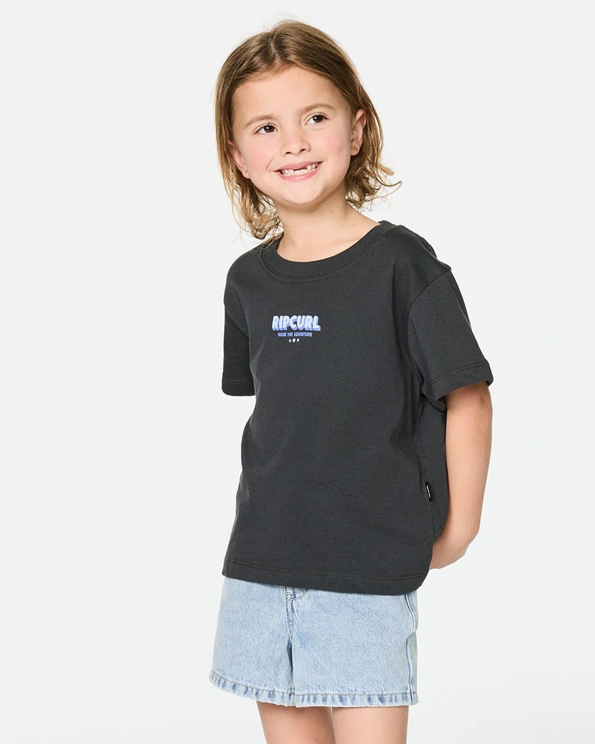 Rip Curl Girl's (1-8) The Road Trip Tee - Washed Black - $19.95 at Jack's Surfboards