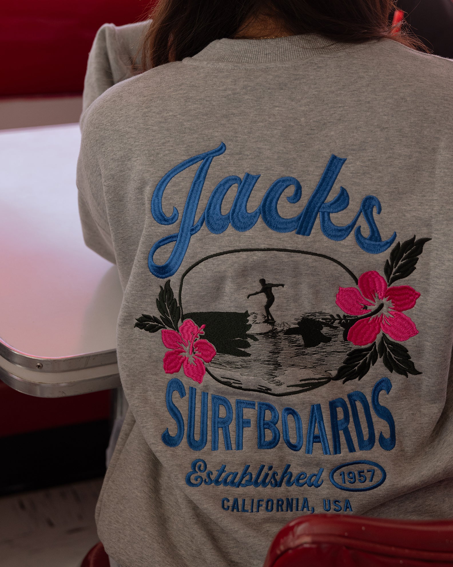 Tip Toe Embroidered Crewneck Sweatshirt