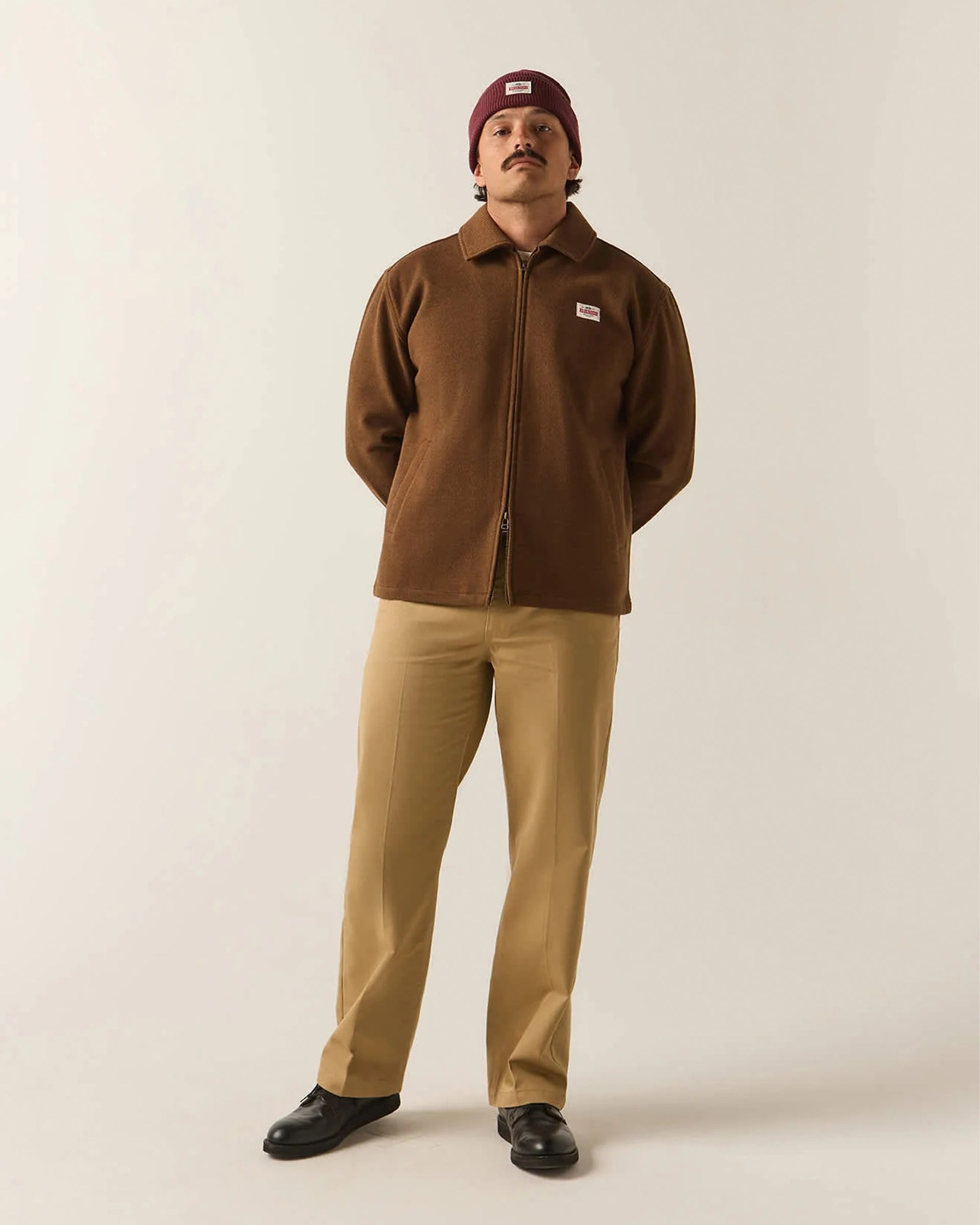Brixton Trademark Zip Flannel Jacket - Heathered Brown - $89.00 at Jack's Surfboards