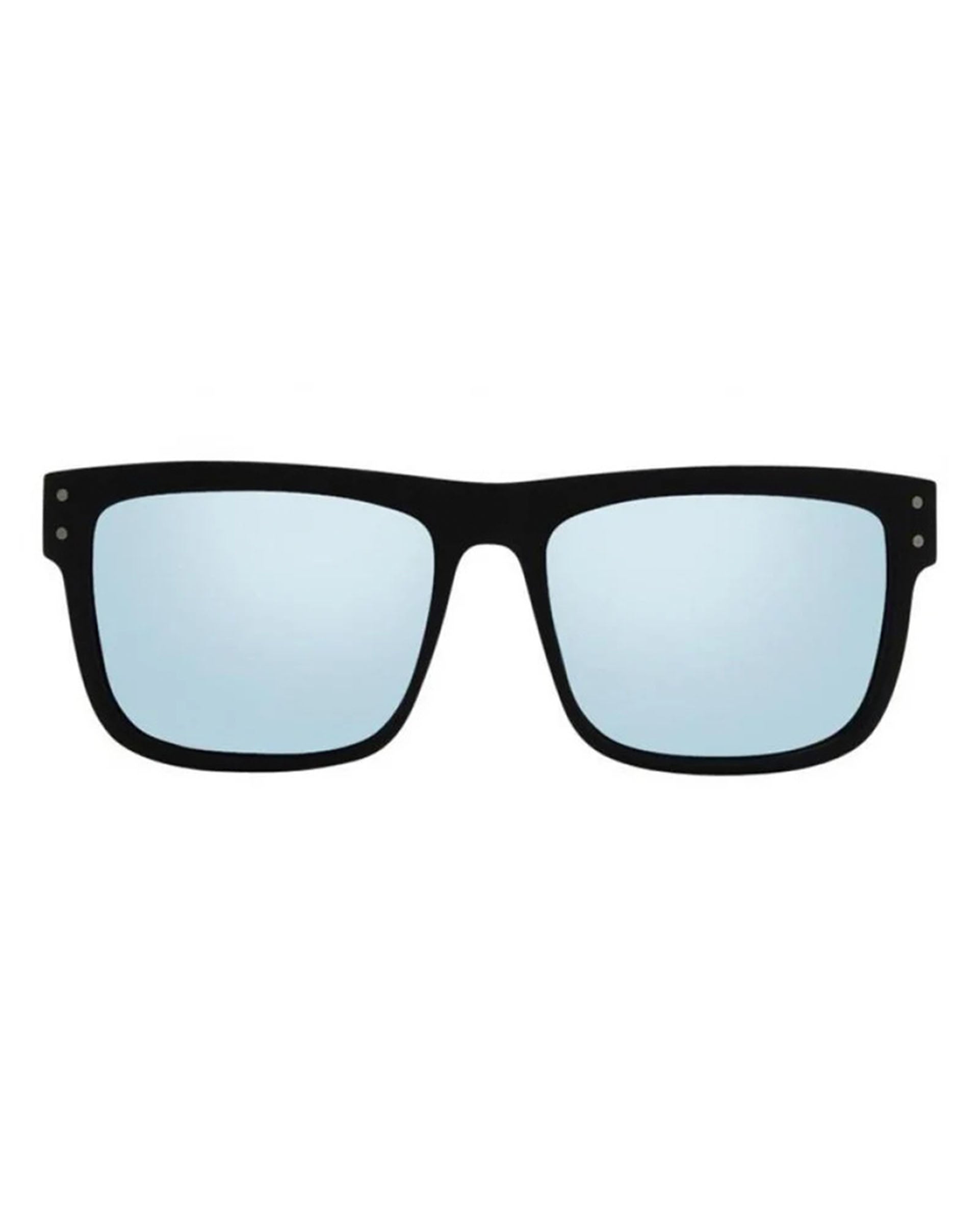 V Lander Sunglasses - Black Soft Touch Rubber/Blue Mirror Polarized