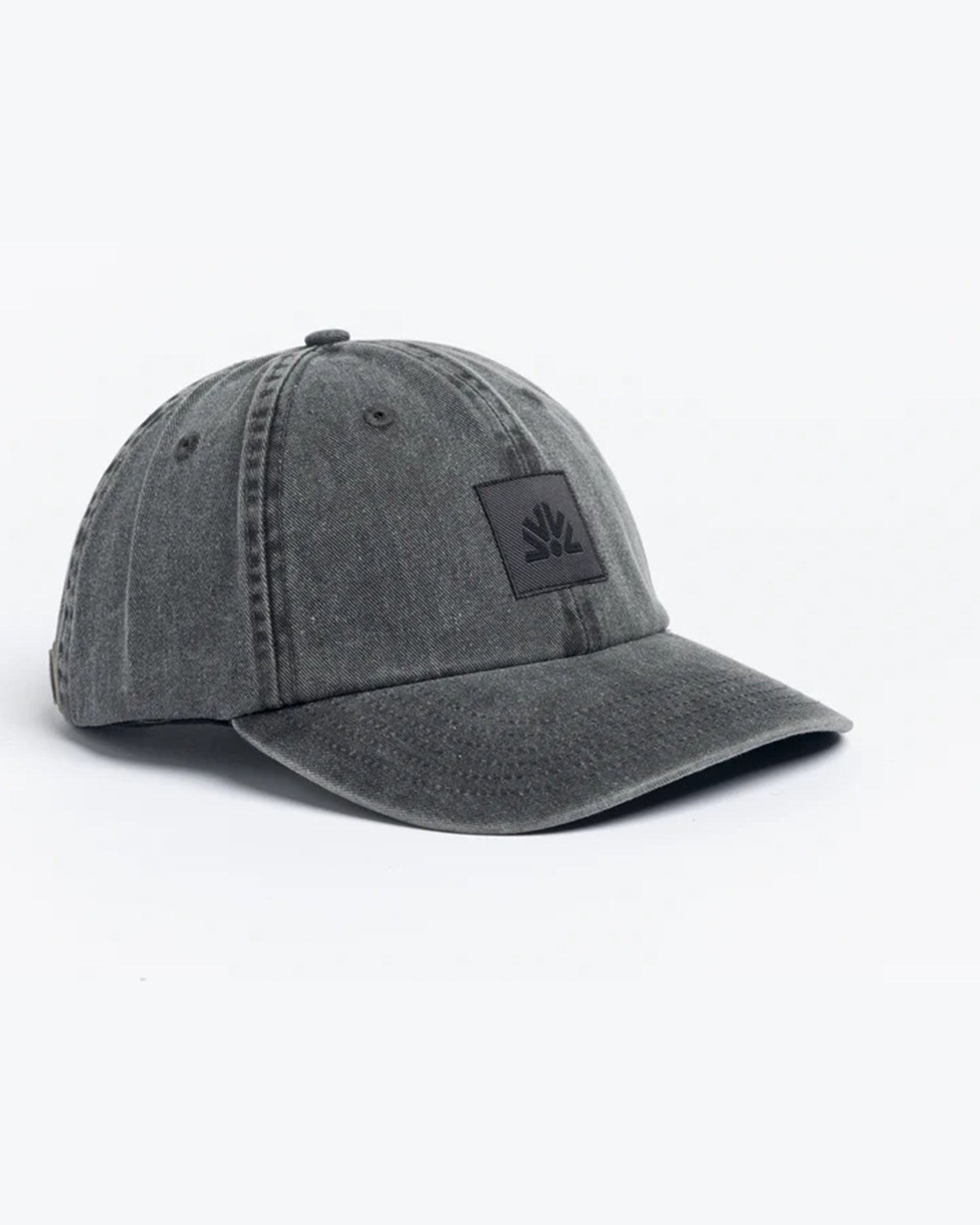 Washed 6 Panel Strapback Hat - Black
