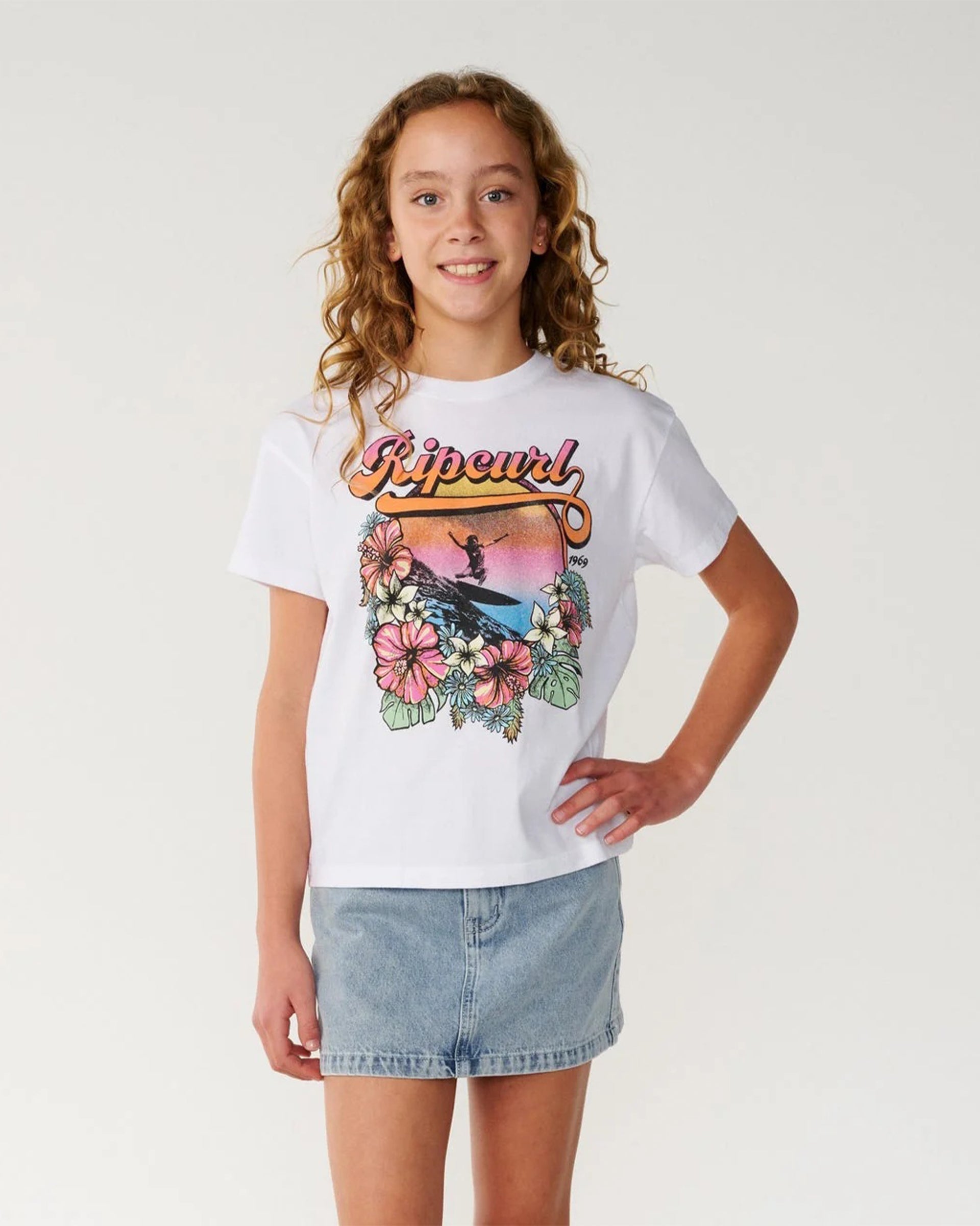 Rip Curl Girl's (8-16) Wave Crop Tee - White - $24.95 at Jack's Surfboards