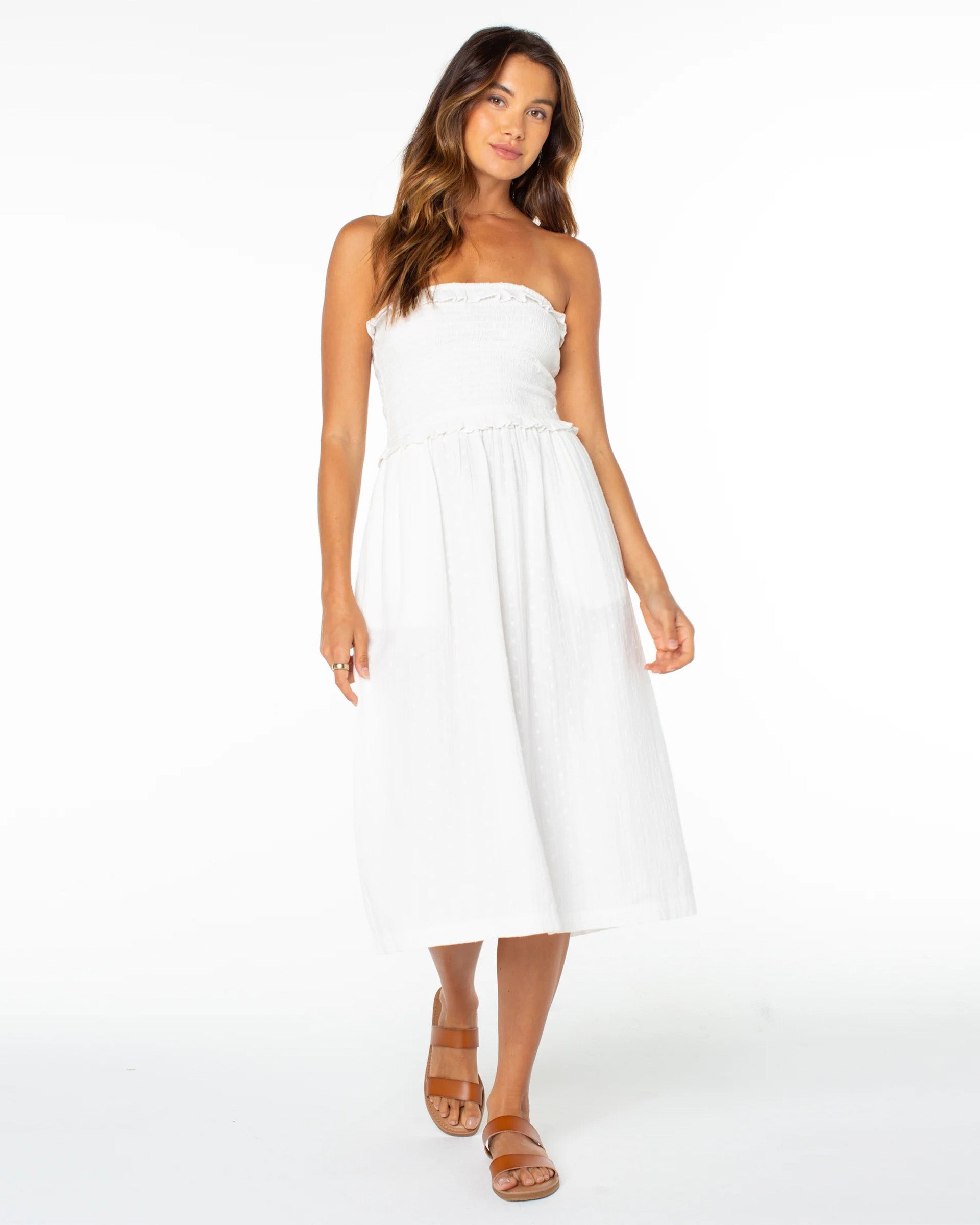 Women's Avalon Tube Midi Dress - Cloud Dancer Solid