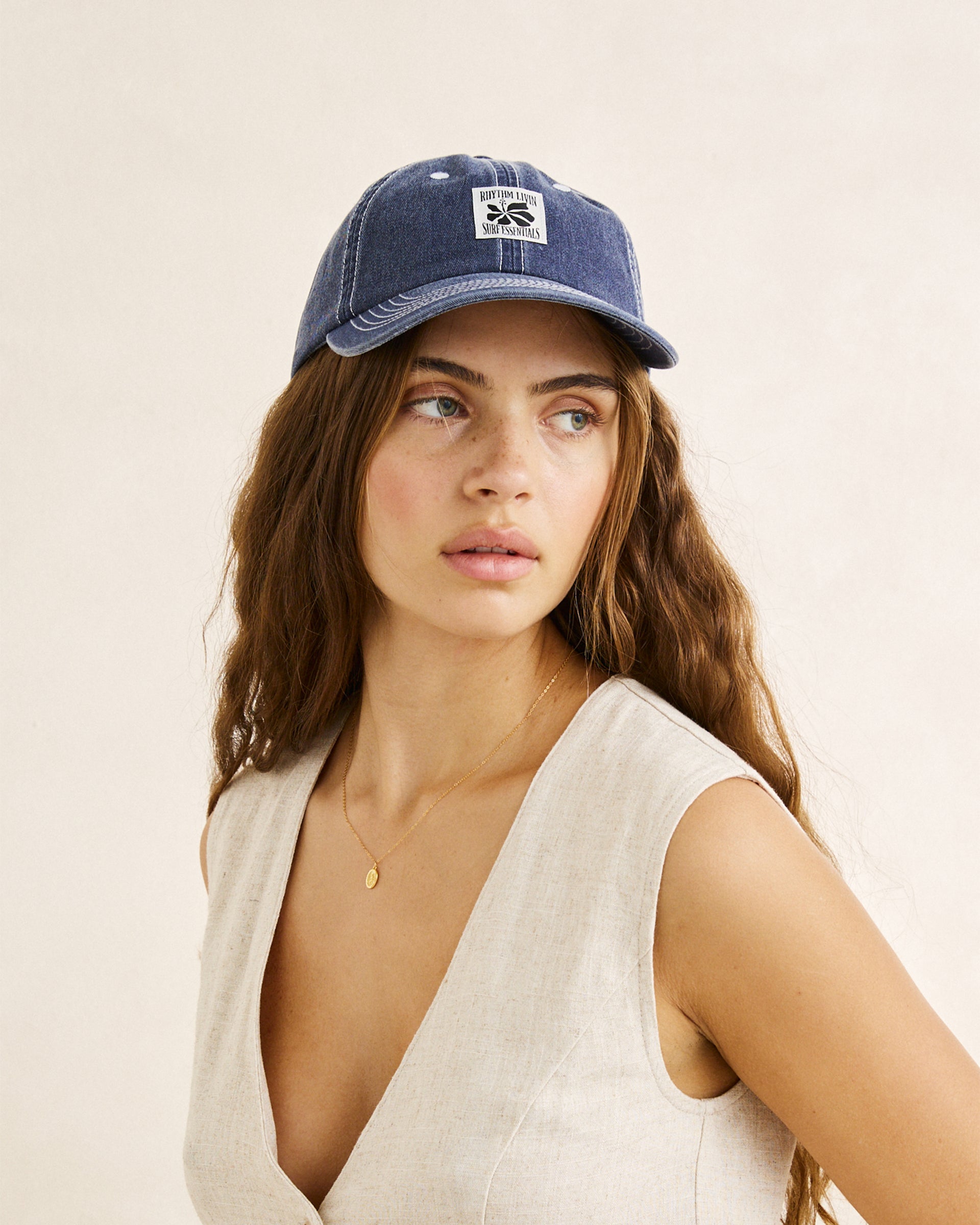 Rhythm Women's Bayside Cap - Washed Dark Blue - $30.00 at Jack's Surfboards