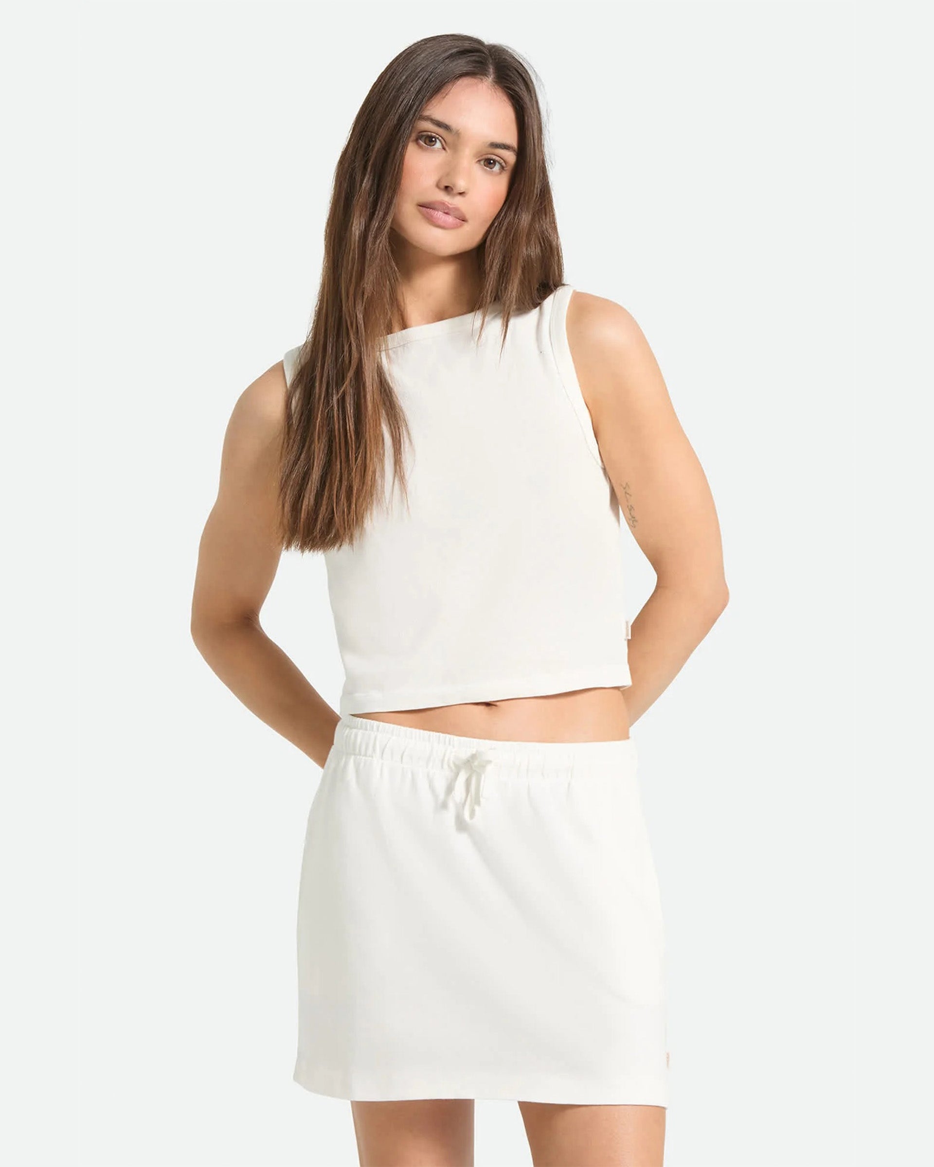 Brixton Women's Carefree Organic Garment Dye Cropped Tank - Off White - $35.00 at Jack's Surfboards