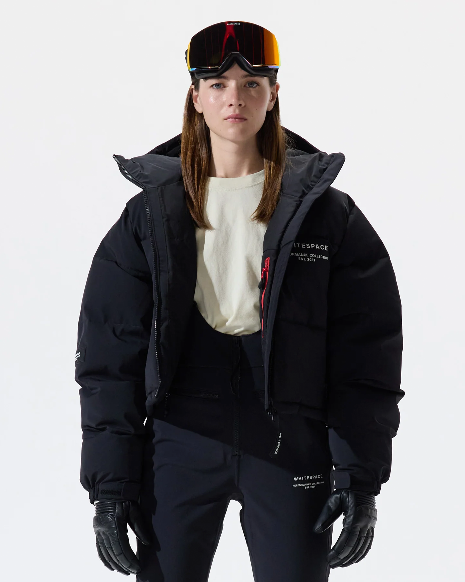 Women's Cropped Puffer Jacket - Black/ Onyx
