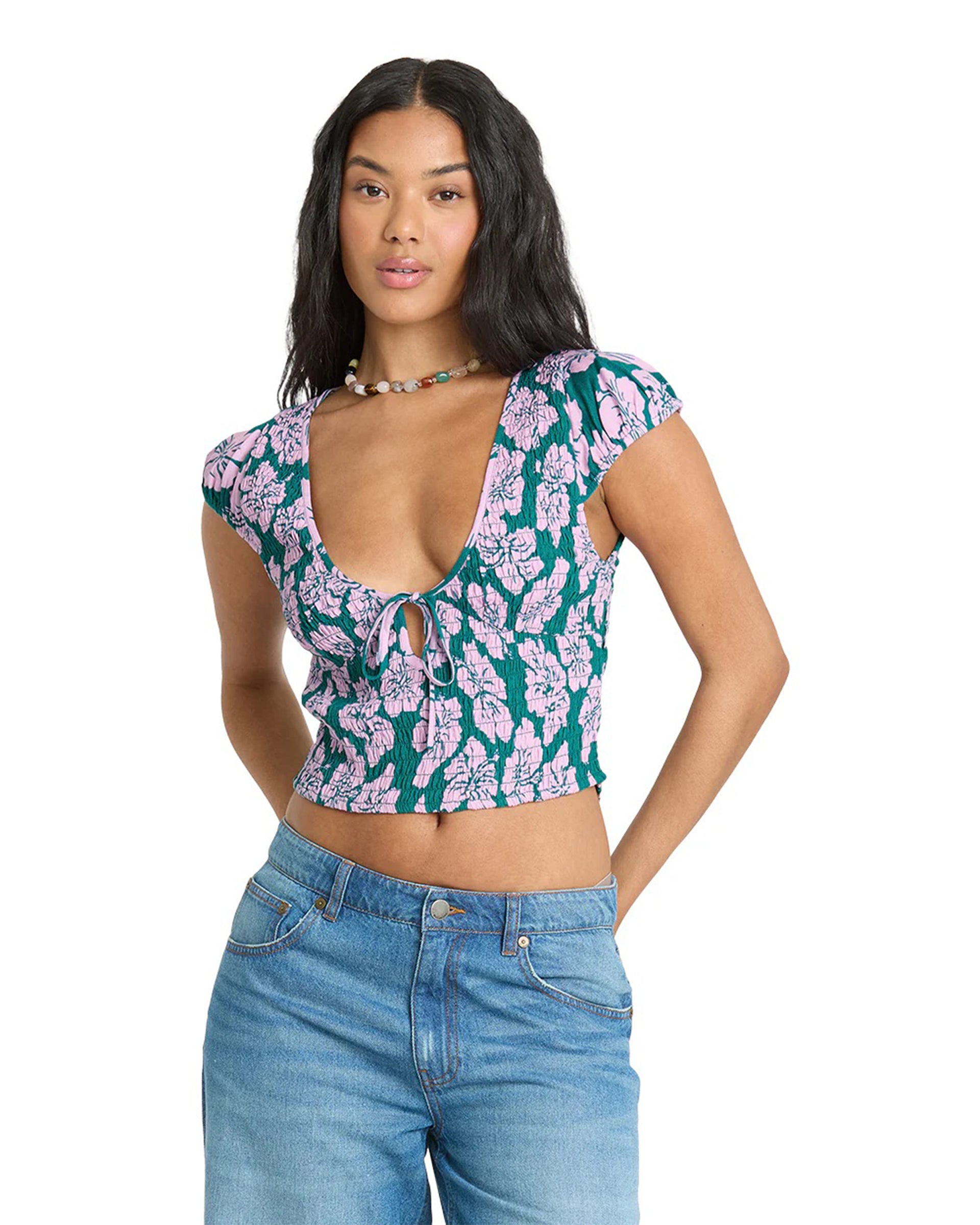 Women's Crush On You Woven Top - Deep Lagoon