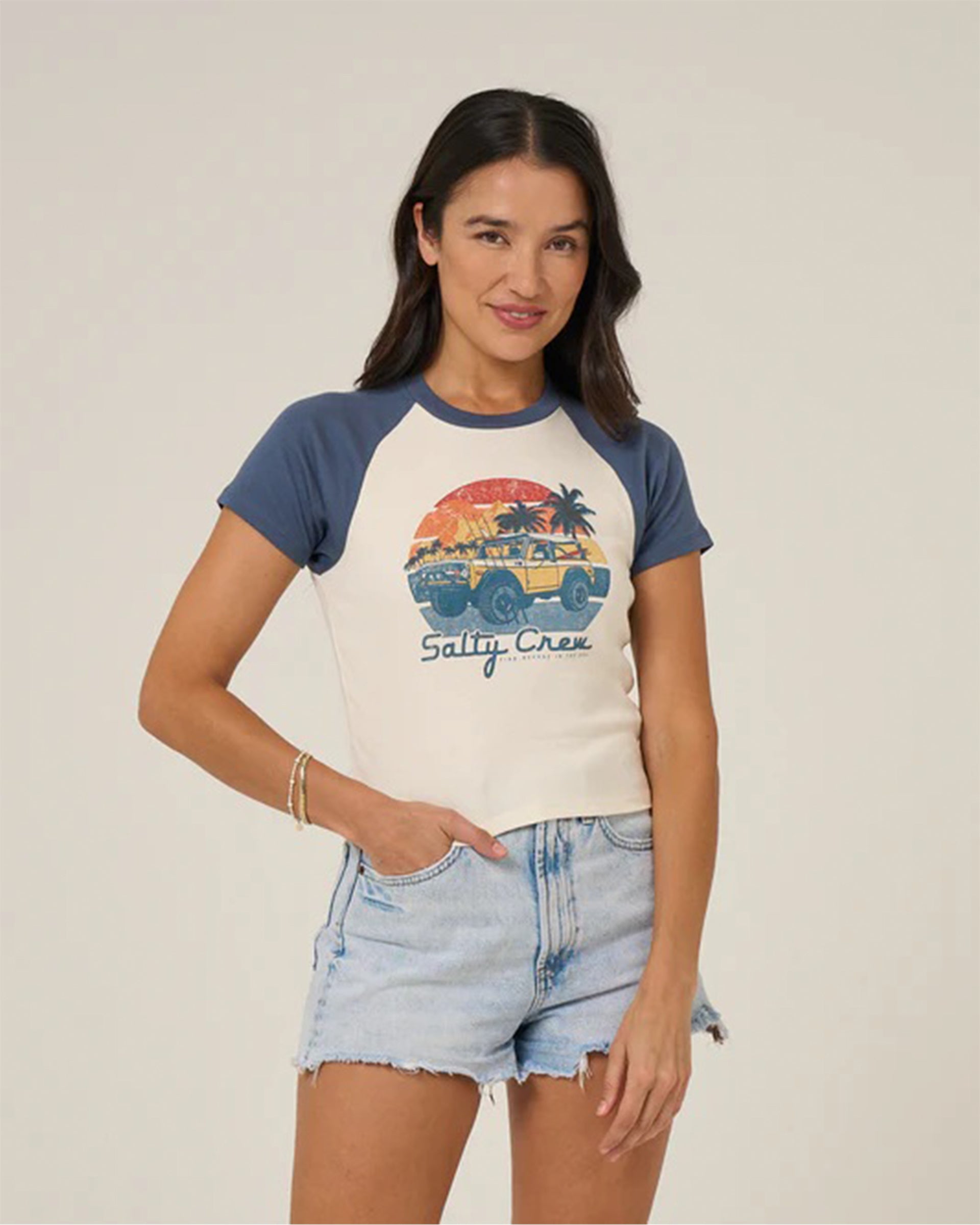 Women's Drive To The Sea Raglan T-Shirt - Indigo
