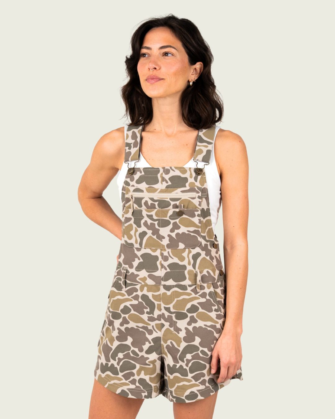 Marsh Wear Women's Escape Shortalls - Khaki Mallard Camo - $99.00 at Jack's Surfboards