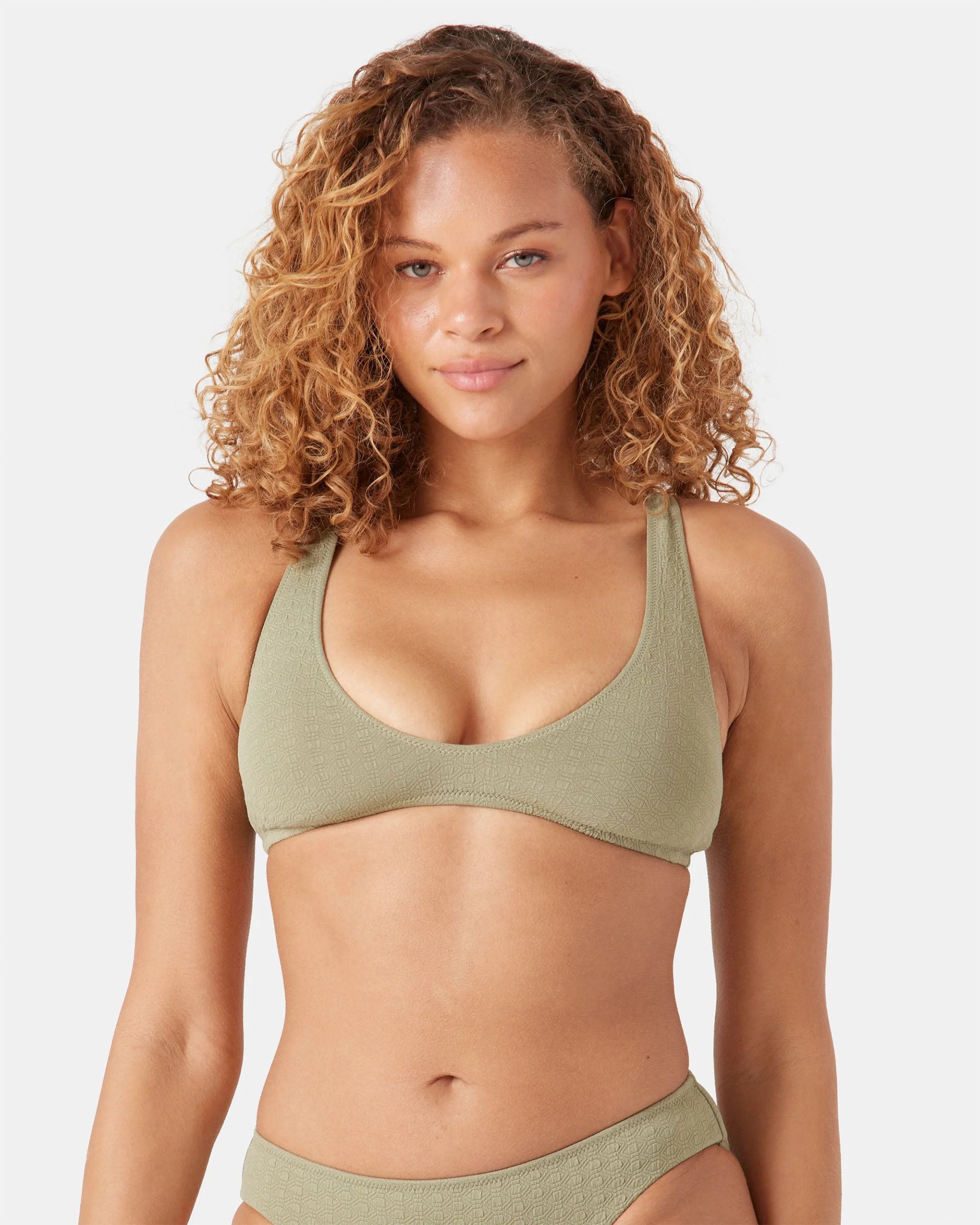 Roxy Women's Haleiwa Bralette Bikini Top - Oil Green - $50.00 at Jack's Surfboards
