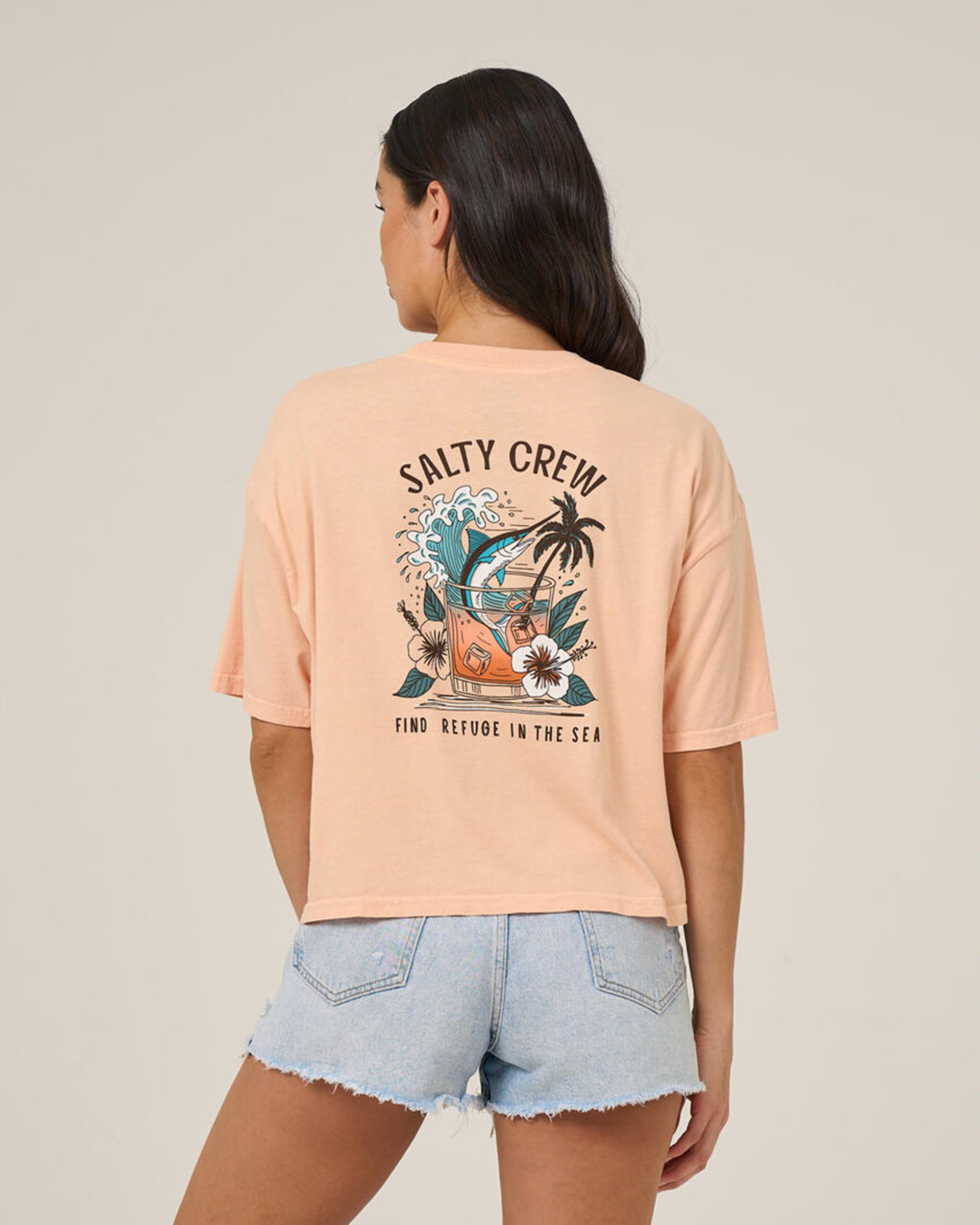 Women's Mai Tai Tails Skimmer T-Shirt - Apricot