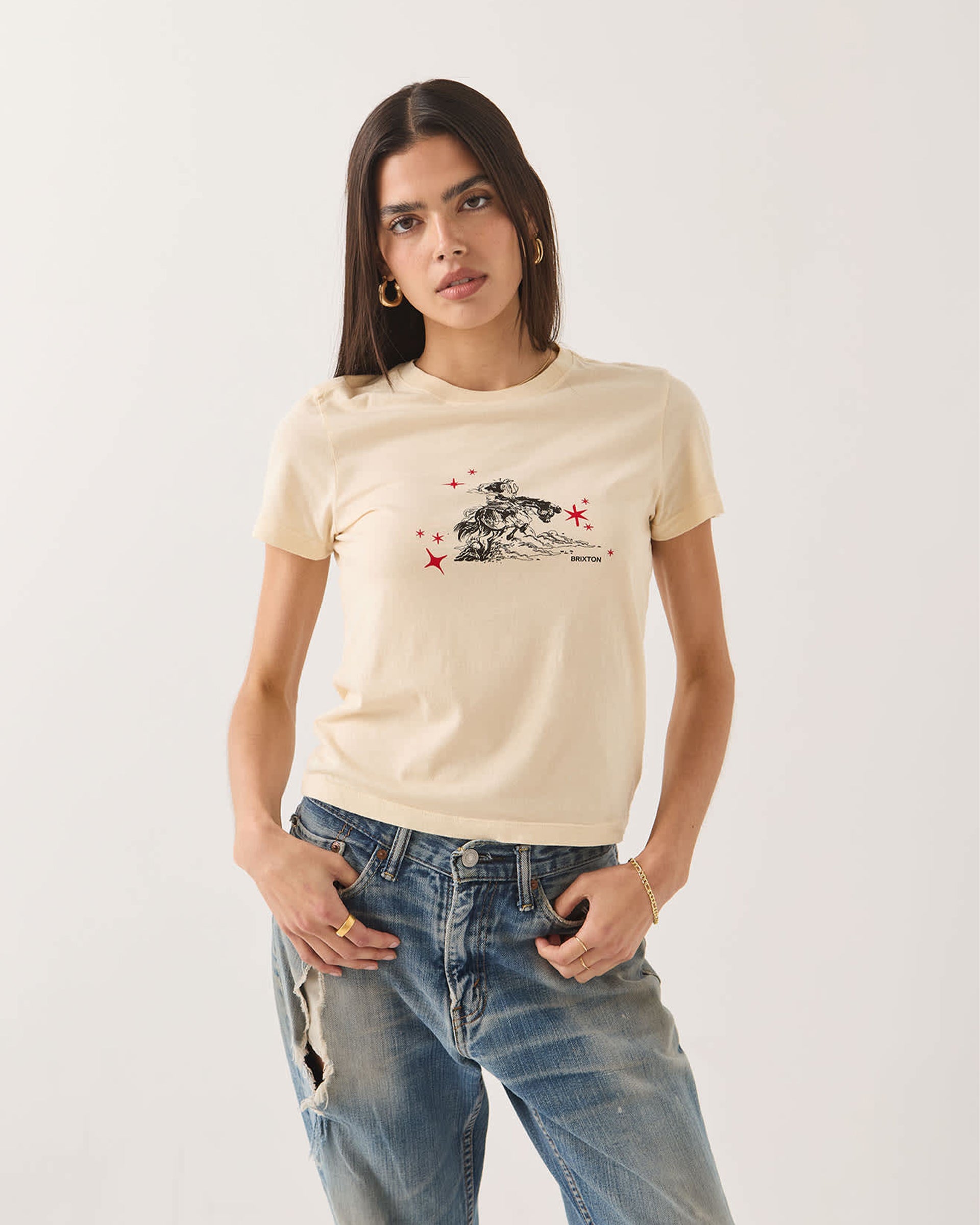 Women's Mid Century Ranch Slim Crew T-Shirt - Whitecap