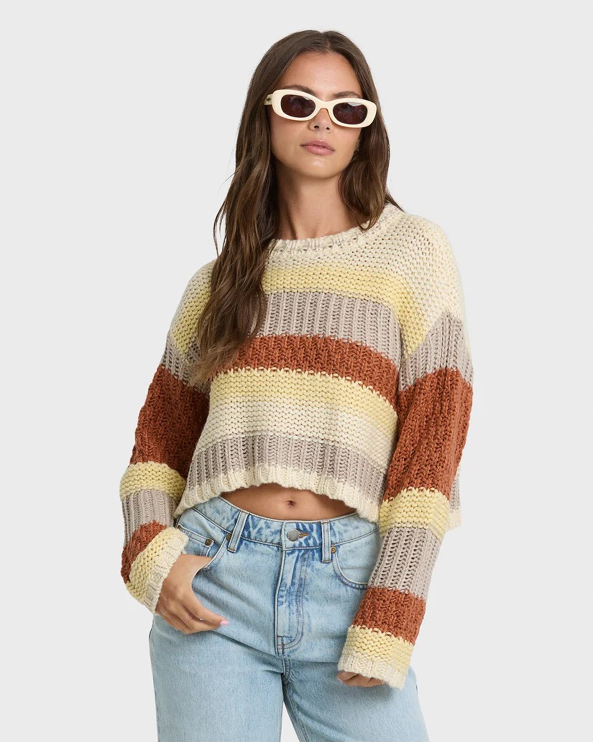 Women's Mix Up Crewneck Sweater - Cobblestone