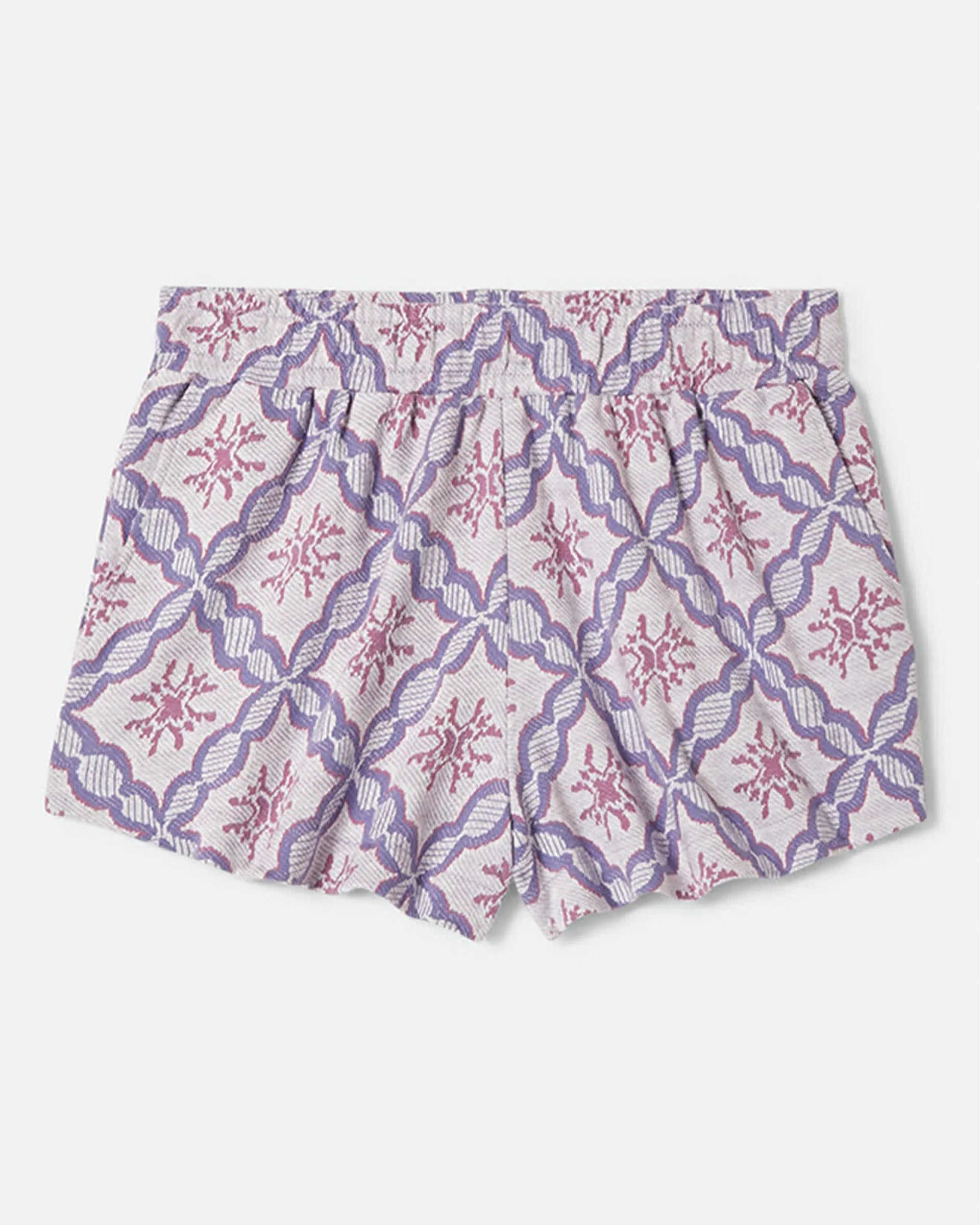 Brixton Women's Post Playa E-Waist Short - Off White/Blue Tile - $59.00 at Jack's Surfboards