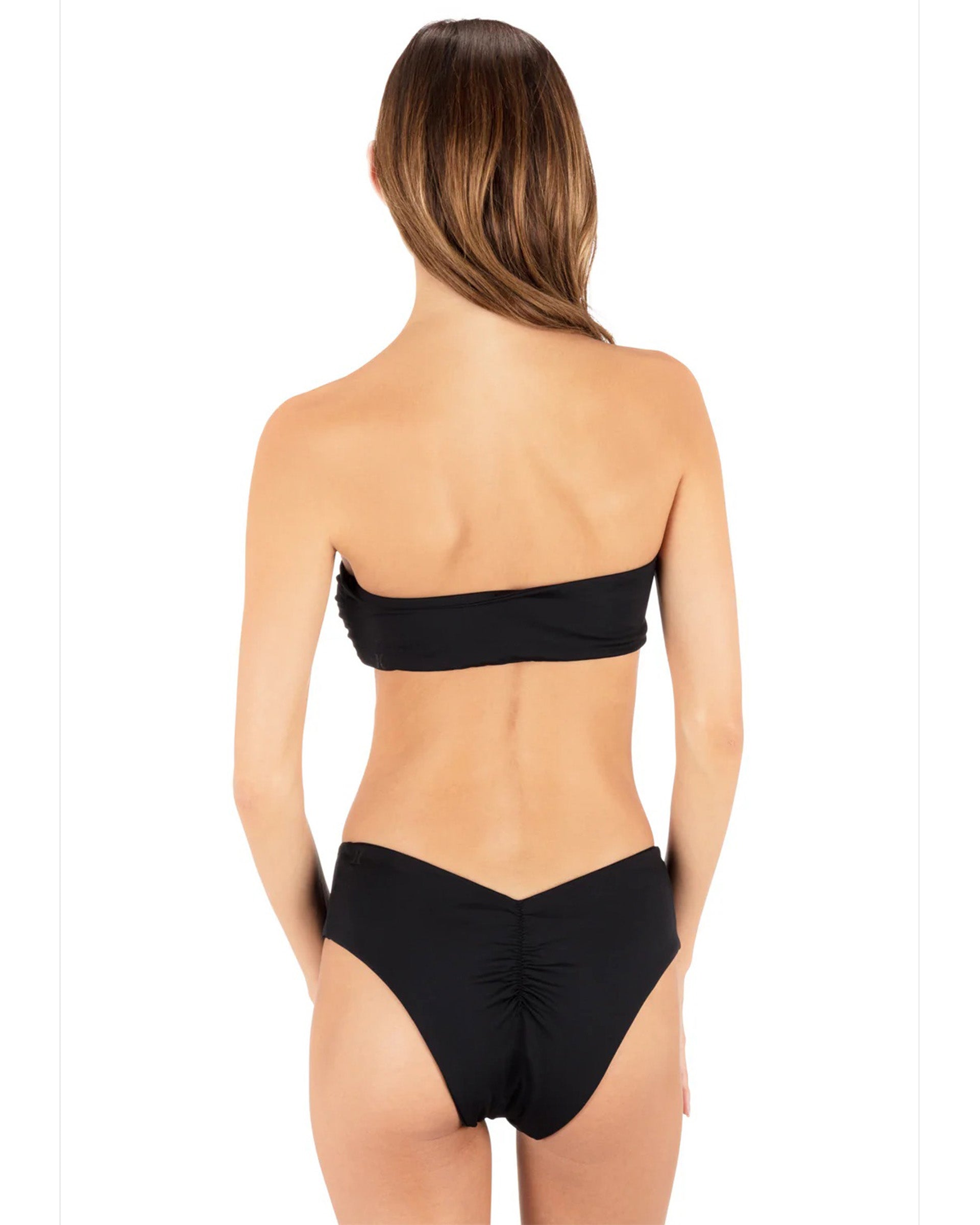 Women's Solid V Moderate Hiphugger Bikini Bottoms - Black