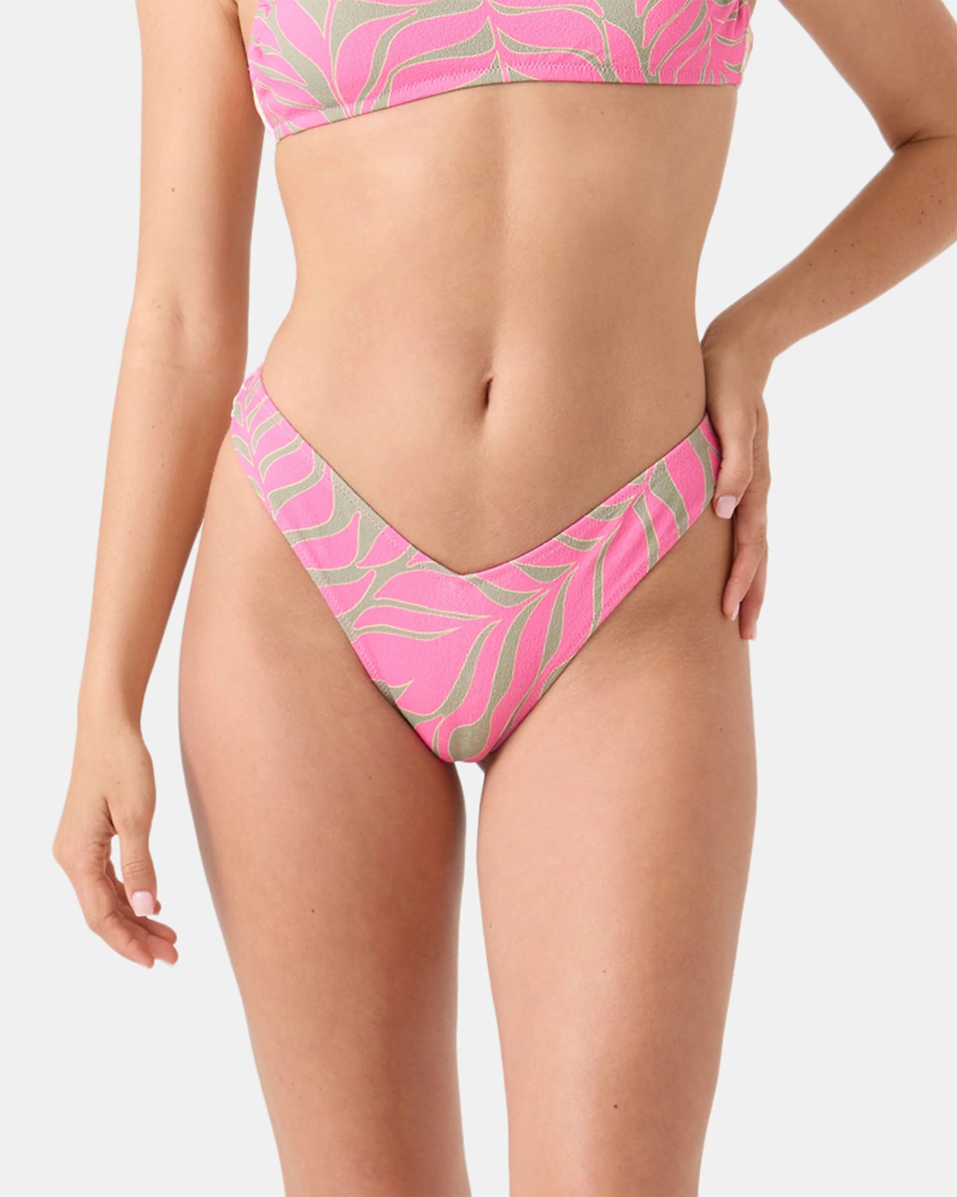 Roxy Women's Stay Wild V Bottom Cheeky Bikini Bottom - Pink Combo - $48.00 at Jack's Surfboards