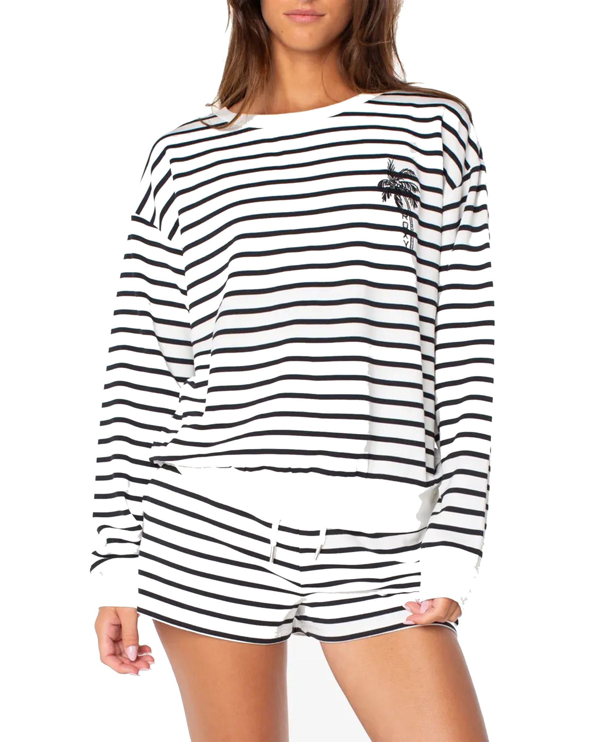 Women's Surfing By Moonlight Stripe Sweater - Anthracite