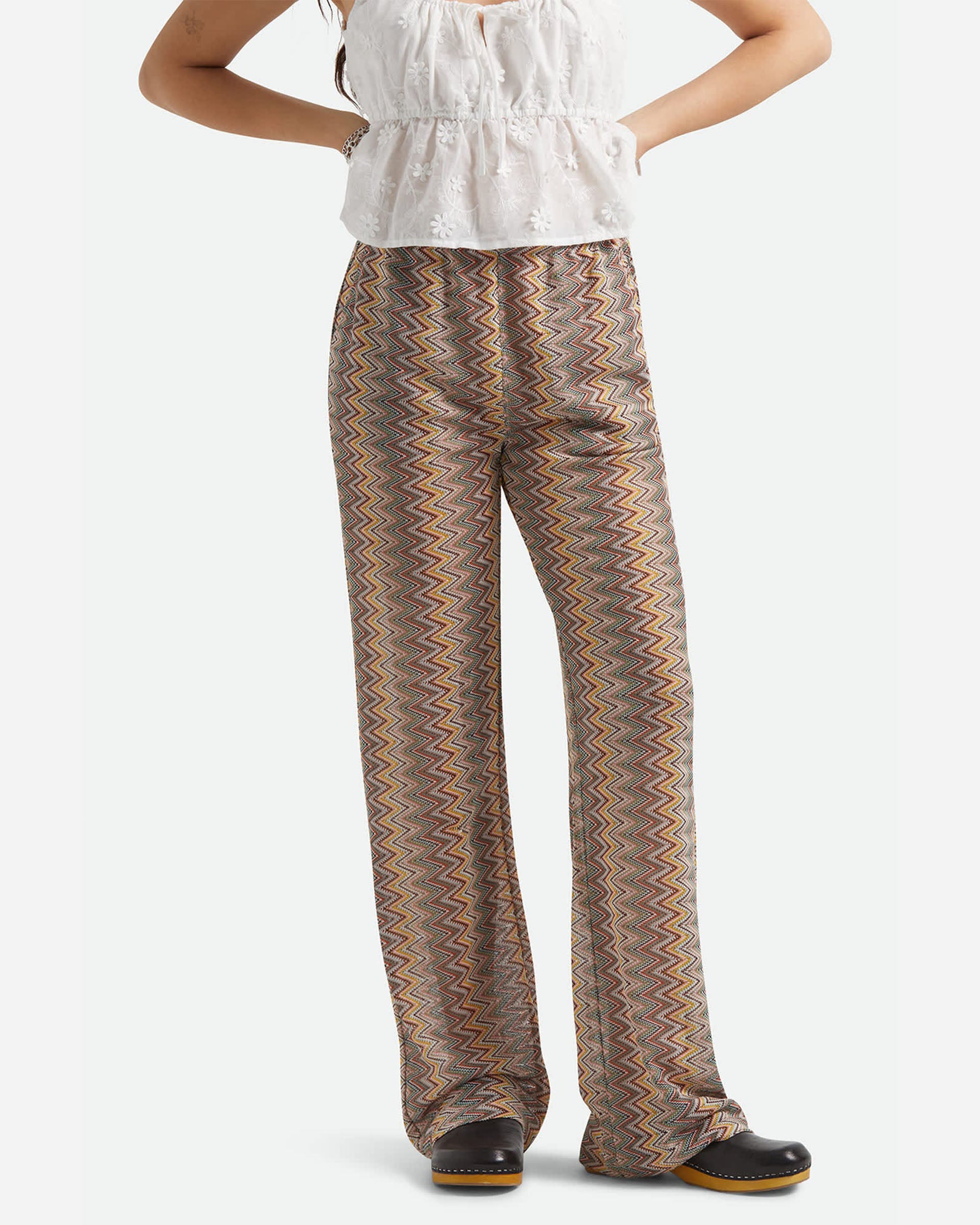 Women's The Cabana Mesh Lounge Pant - Multi Color Zigzag