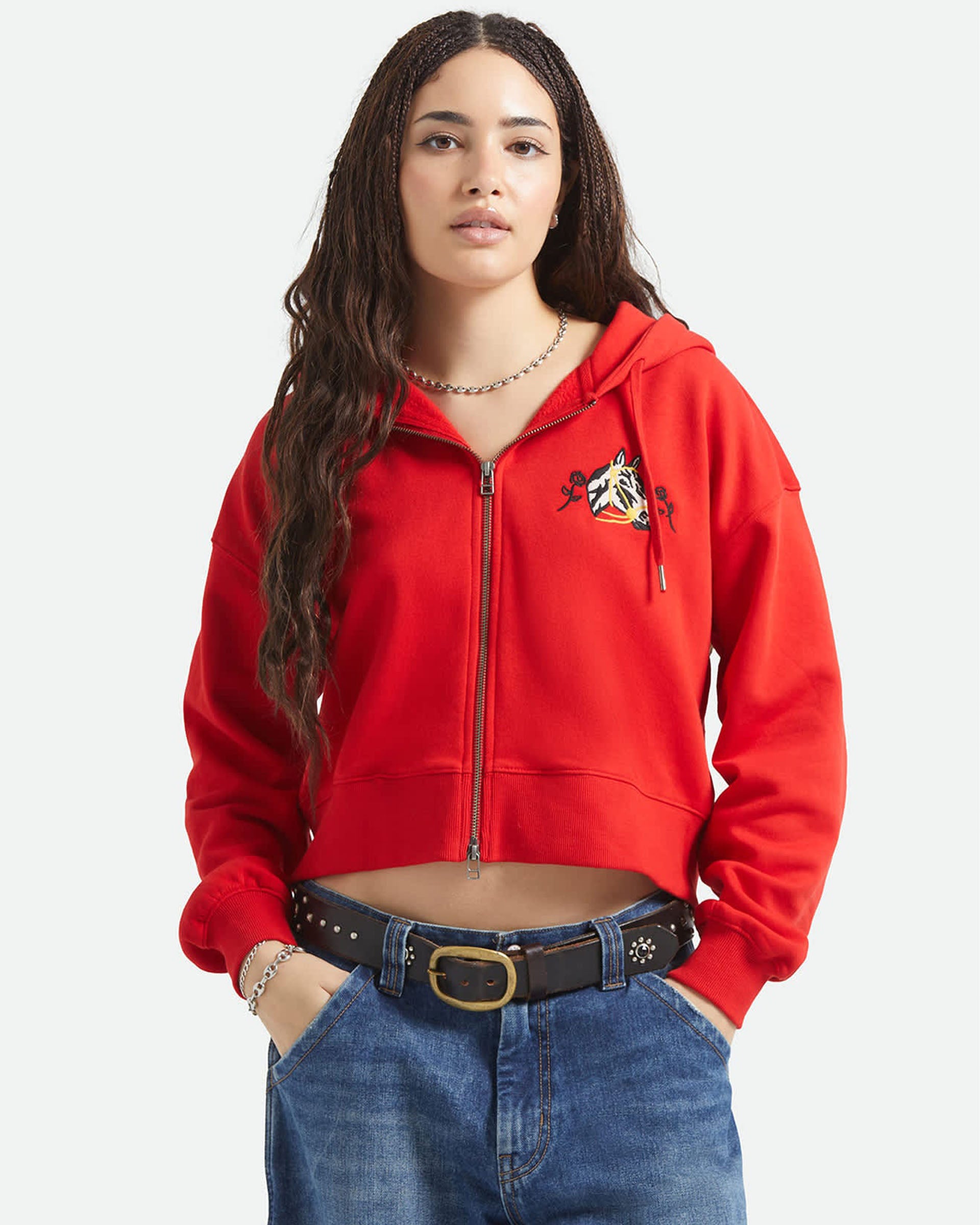 Brixton Women's Trophy Horse Cropped Zip Hood - Adrenaline Rush - $69.00 at Jack's Surfboards