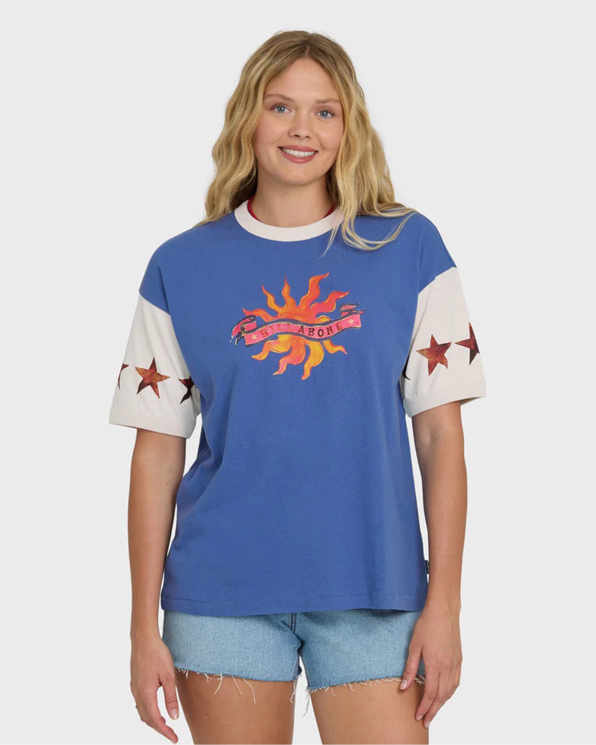 Women's Tropics Co Ringer S/S Knit T-Shirt - Dutch Blue