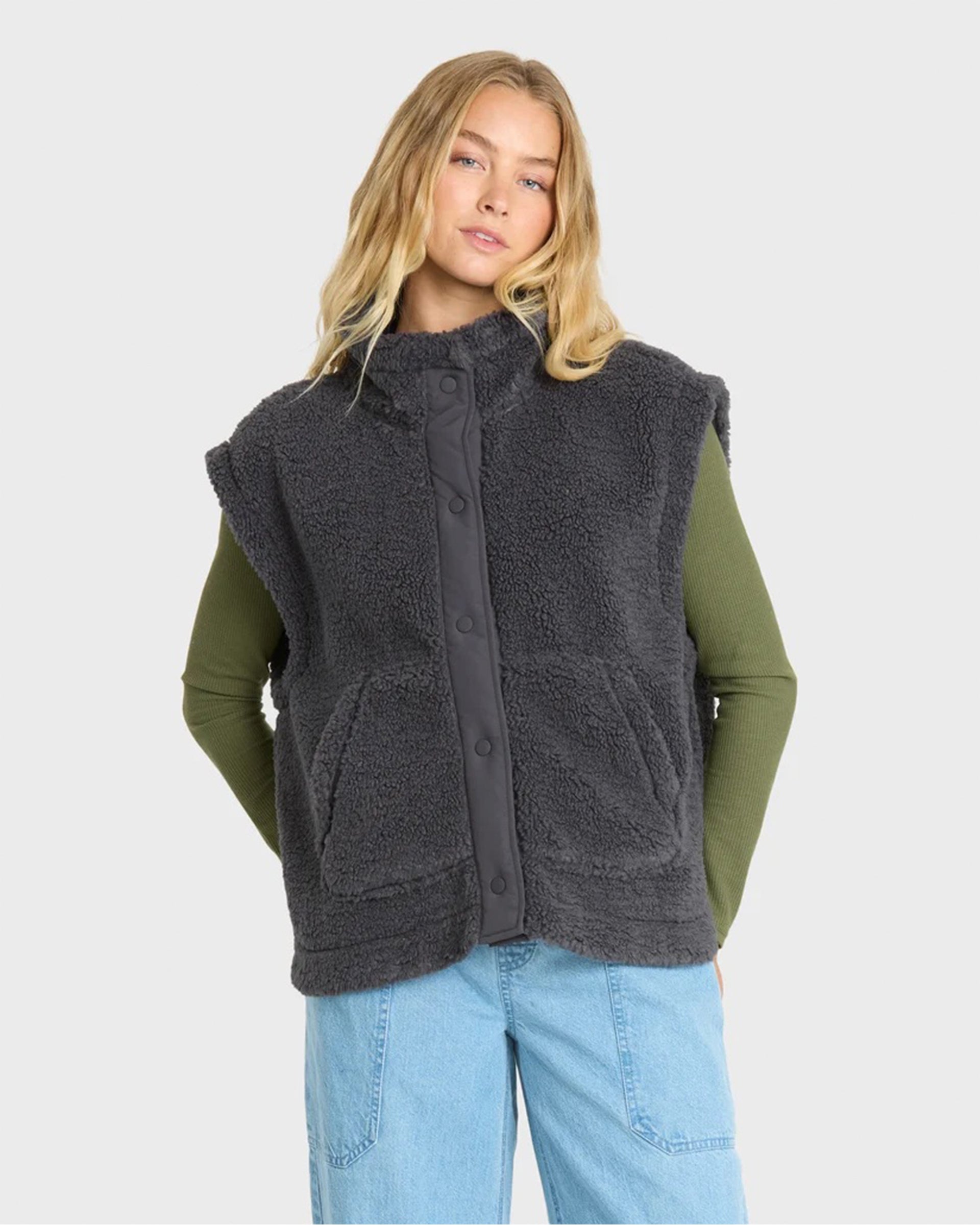 Women's Waver Fleece Vest - Black Sands