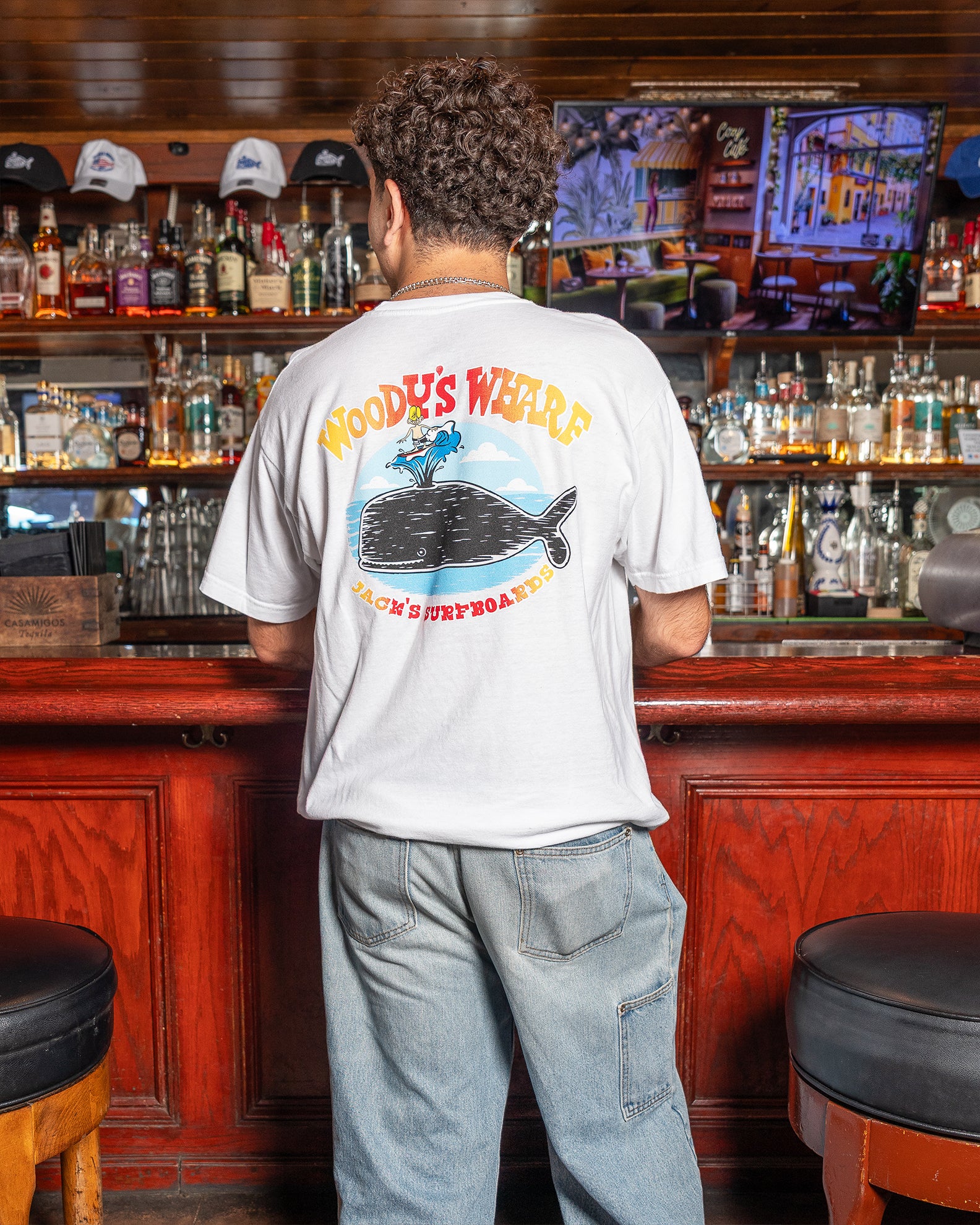 Jack's Surfboards Woody's Wharf PGMT S/S Tee - White - $29.99 at Jack's Surfboards