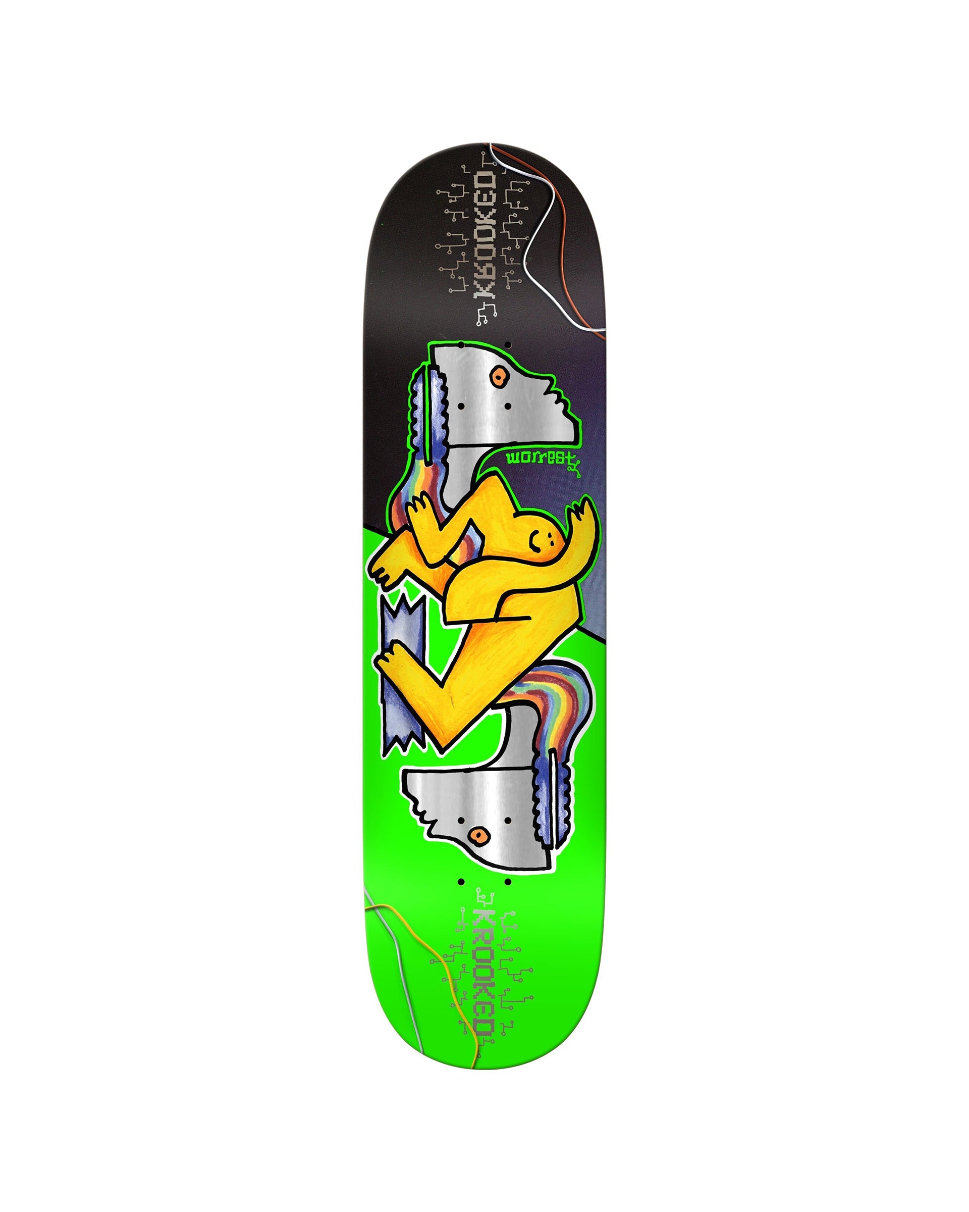 Worrest Neon Robot Slick Bottom Twin Tail 8.3" Deck