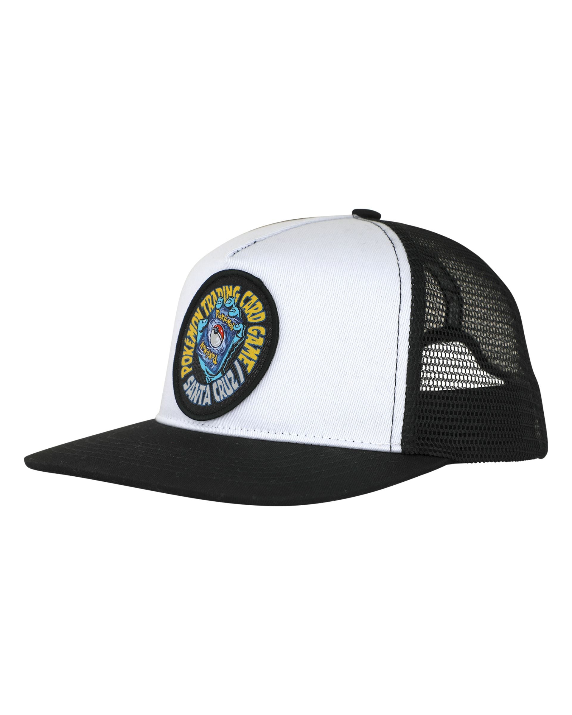 Youth Pokémon TCG Hand Mesh Trucker Structured Hat - White/Black