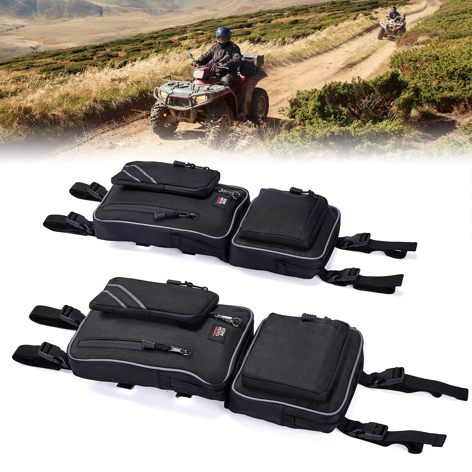 Kemimoto 1 Pair ATV Fender Bag with Cup Holder for sportsman Fourtrax Foreman Grizzly - $45.99 at Kemimoto.com