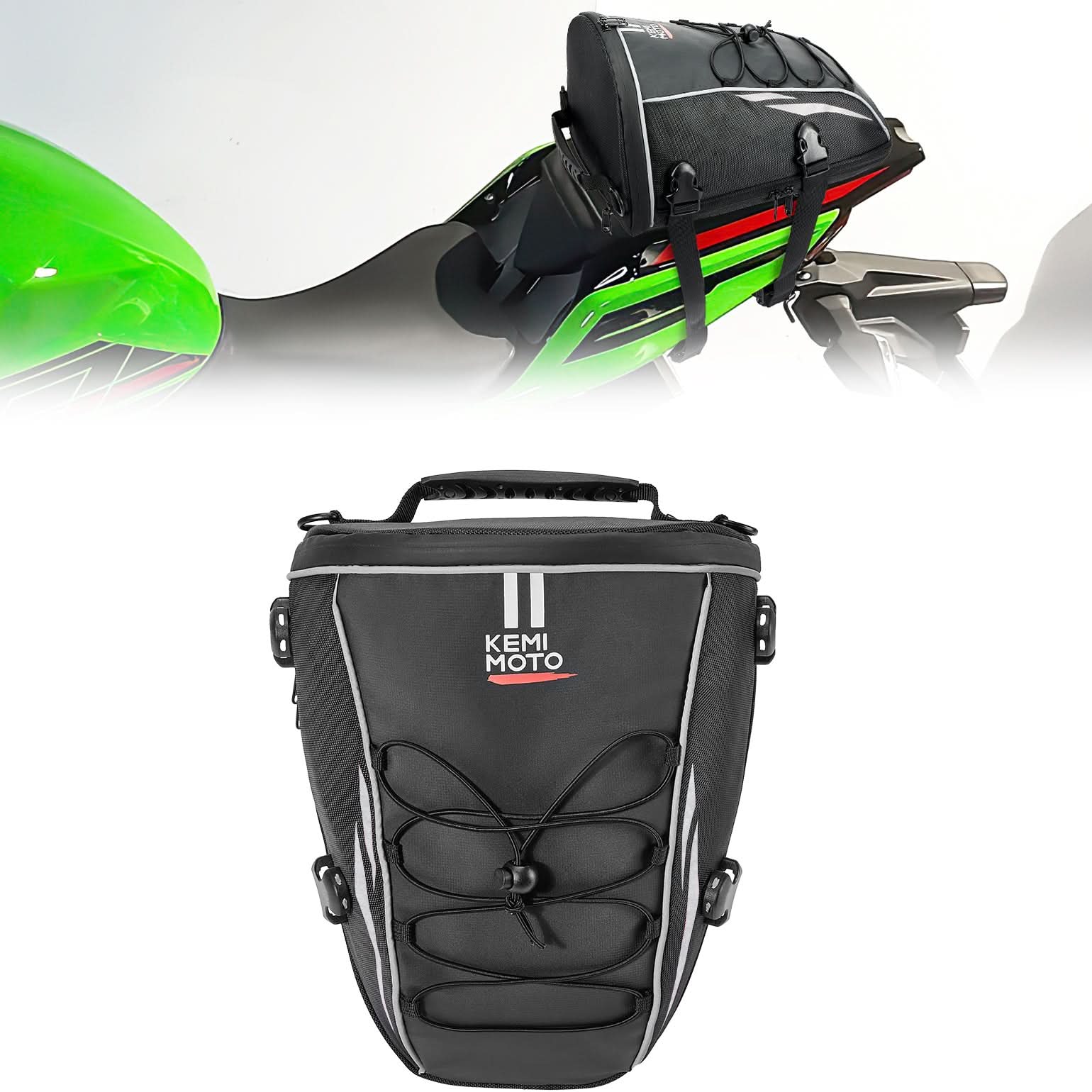 Kemimoto 10L Motorcycle Tail Bag Silver - $49.99 at Kemimoto.com