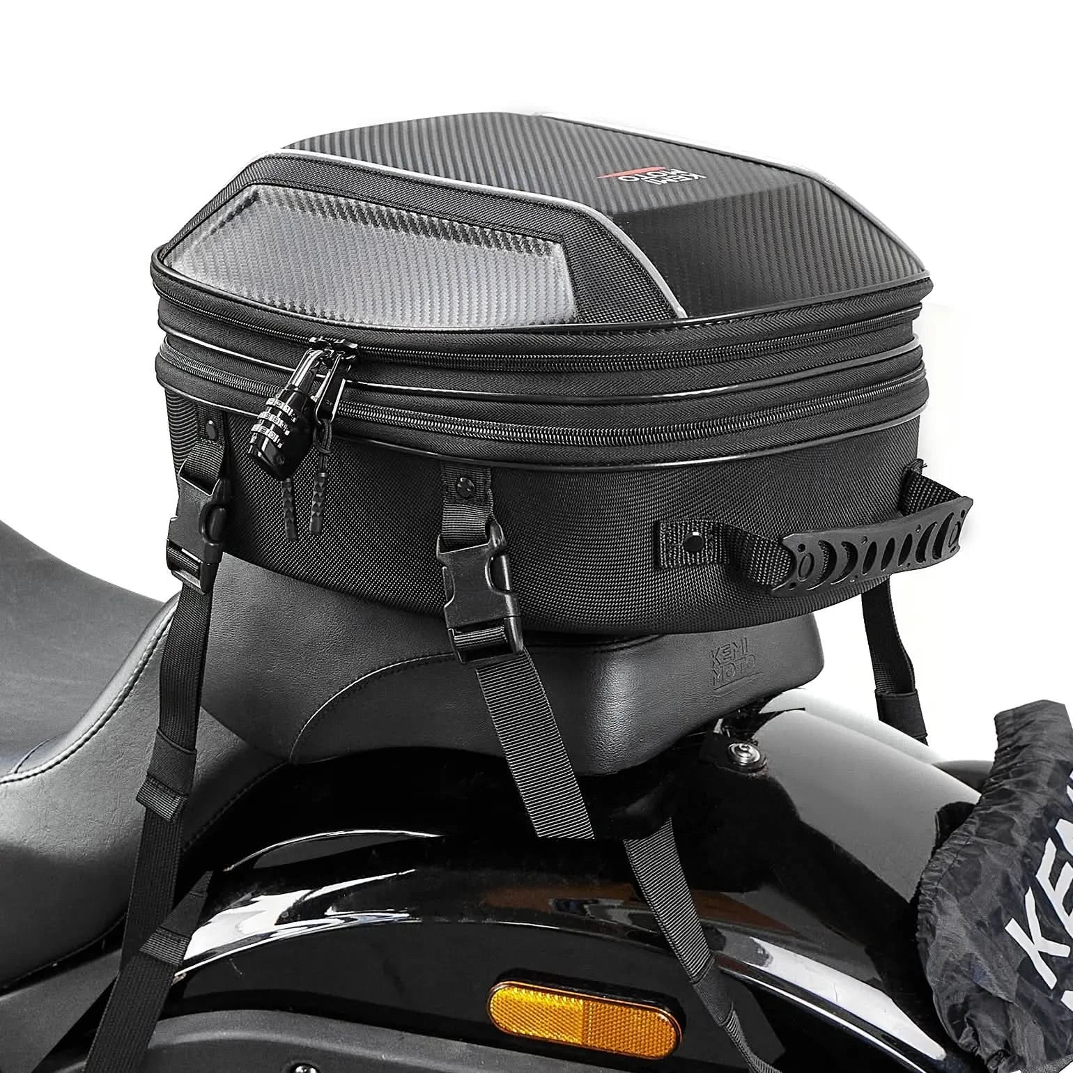 Kemimoto 11-21L Expandable EVA Hard Shell Motorcycle Tail Bag For Touring Commuting - $69.99 at Kemimoto.com