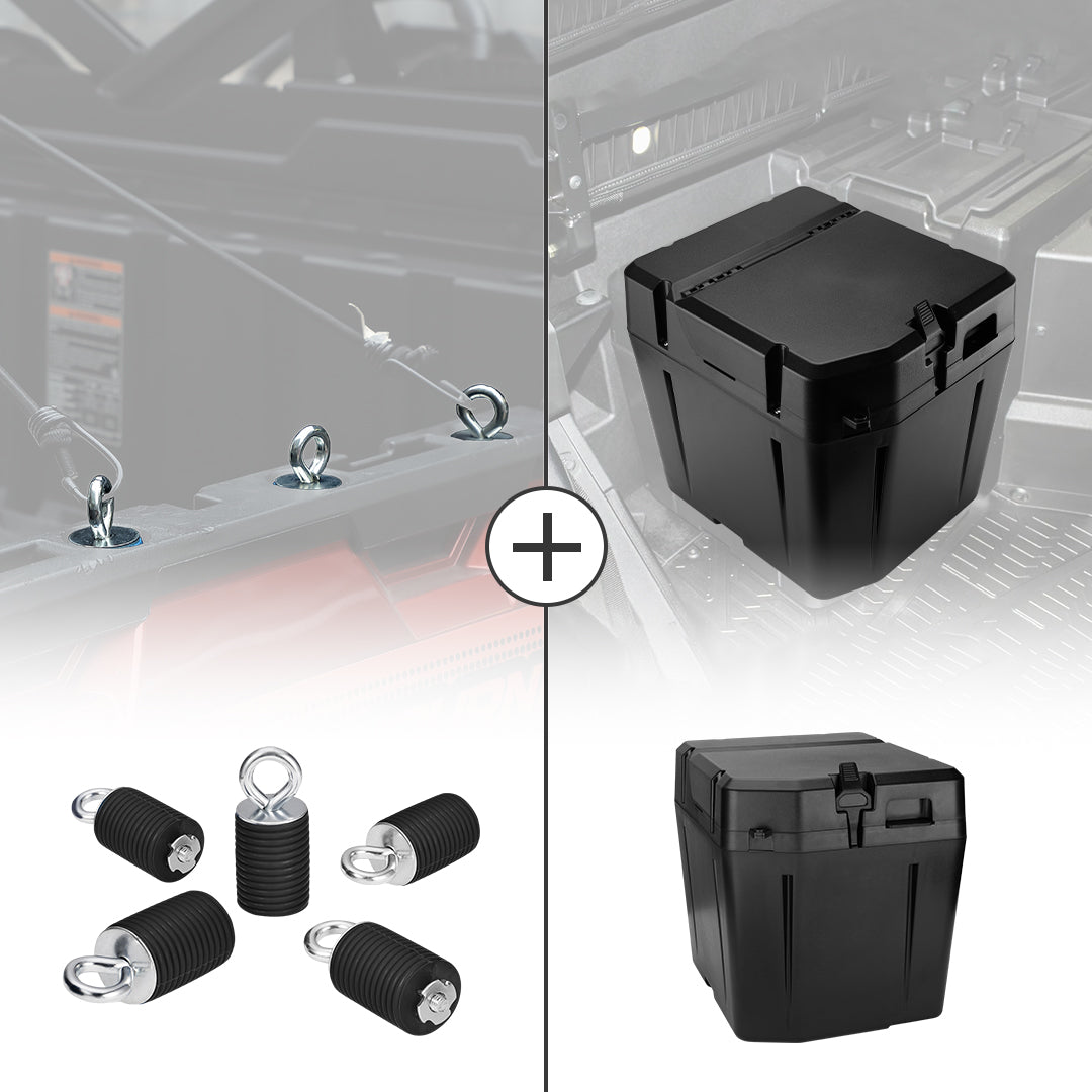 KEMIMOTO 2" Tie Down Anchors & Under Seat Storage Box for Polaris Ranger 1000 XP - $169.98 at Kemimoto.com