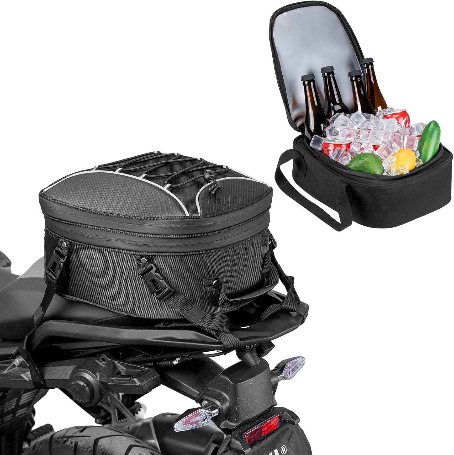 Kemimoto 22L-34L Expandable Tail Bag For Motorcycle - $92.99 at Kemimoto.com