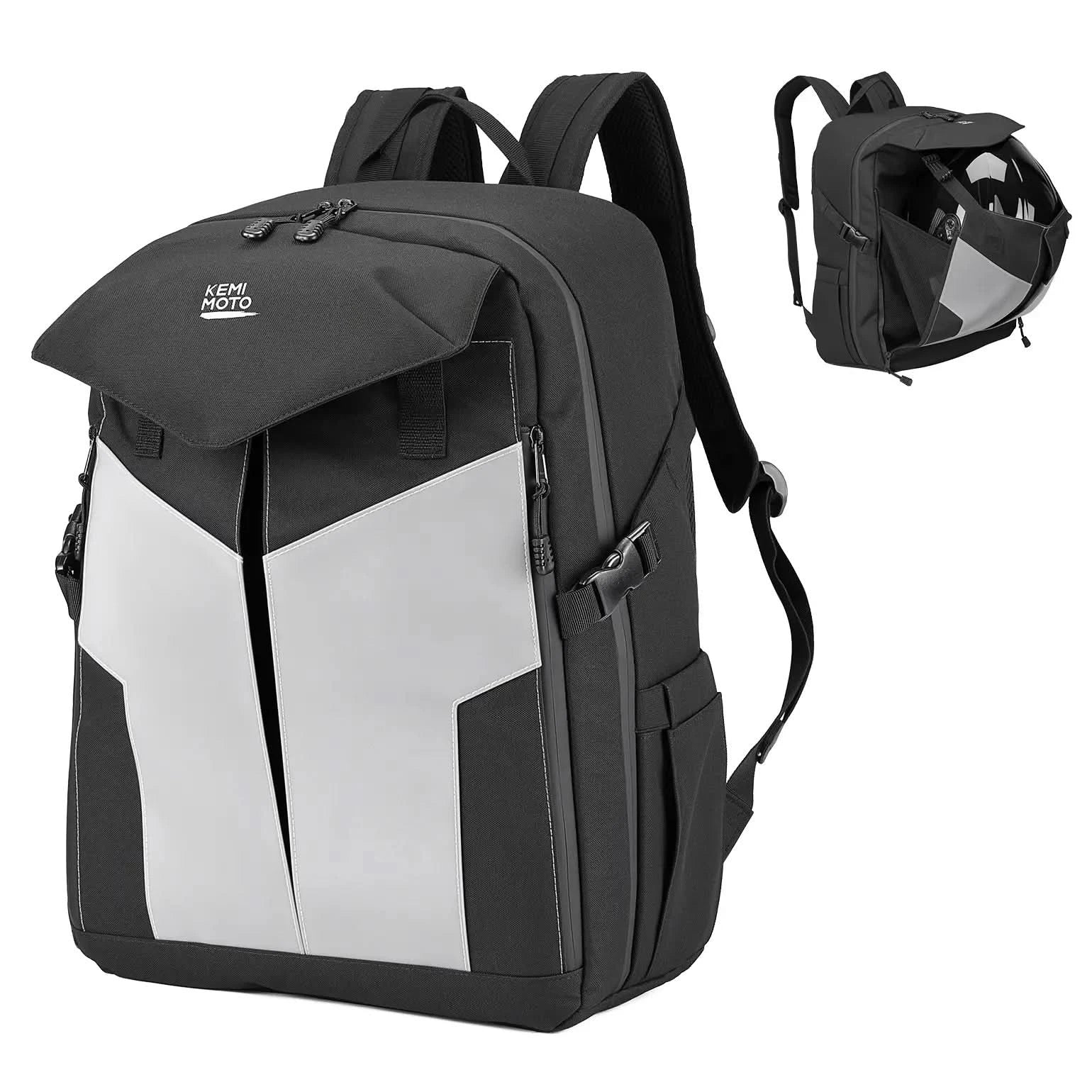 Kemimoto 30L Helmet Reflective Backpack For Motorcycle - $59.99 at Kemimoto.com