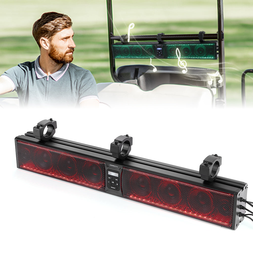 33 Inch 8-Speaker RGB Bluetooth Sound Bar for Golf Carts