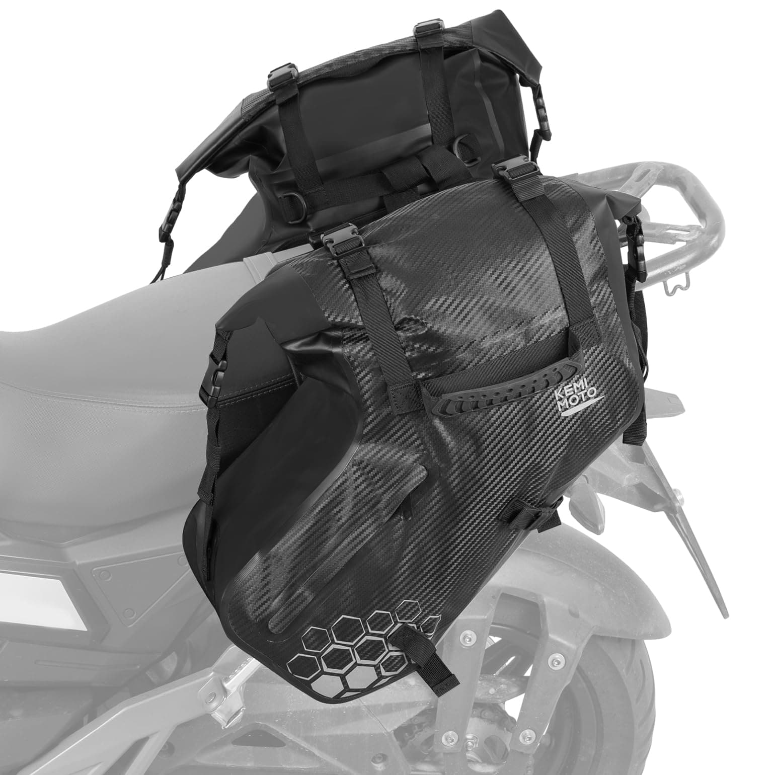 Kemimoto 38L Universal Motorcycle Saddlebags for Sportster, Softail, Dyna - $99.99 at Kemimoto.com