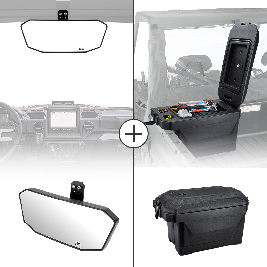 Kemimoto 45L Storage box and Rear View Mirror for Polaris Ranger - $209.98 at Kemimoto.com