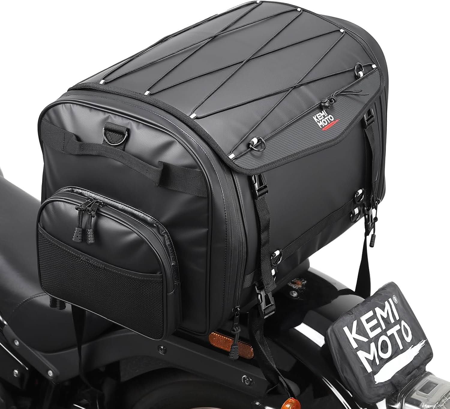 Kemimoto 60–80L Expandable Tail Bag For Motorcycle Travel - $127.99 at Kemimoto.com