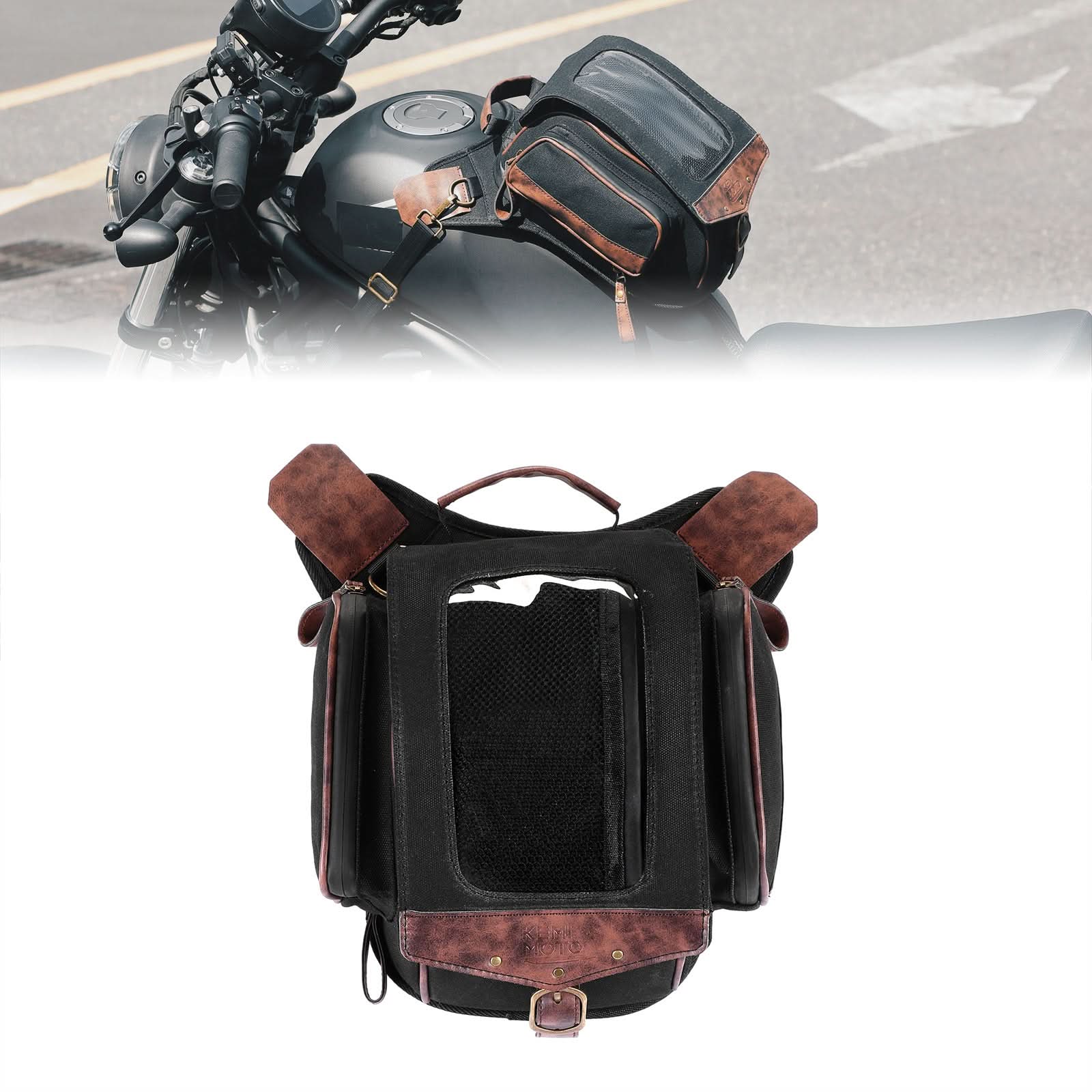 Kemimoto 8.5L Expandable Tank Bag For Motorcycle Riding - $39.99 at Kemimoto.com