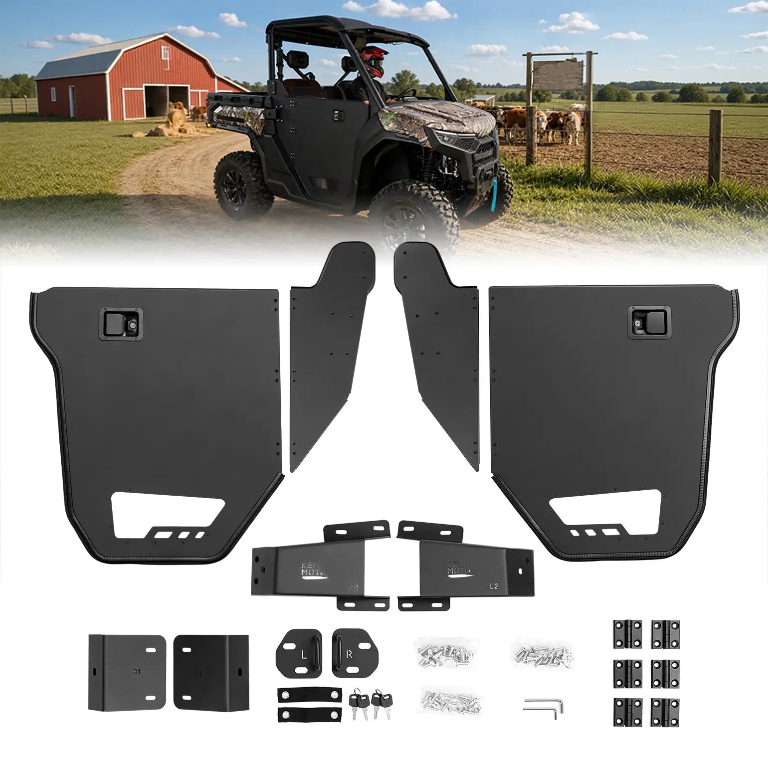 Kemimoto Aluminum Half Door For CFMOTO Uforce U10 Pro and XL PRO - $499.99 at Kemimoto.com