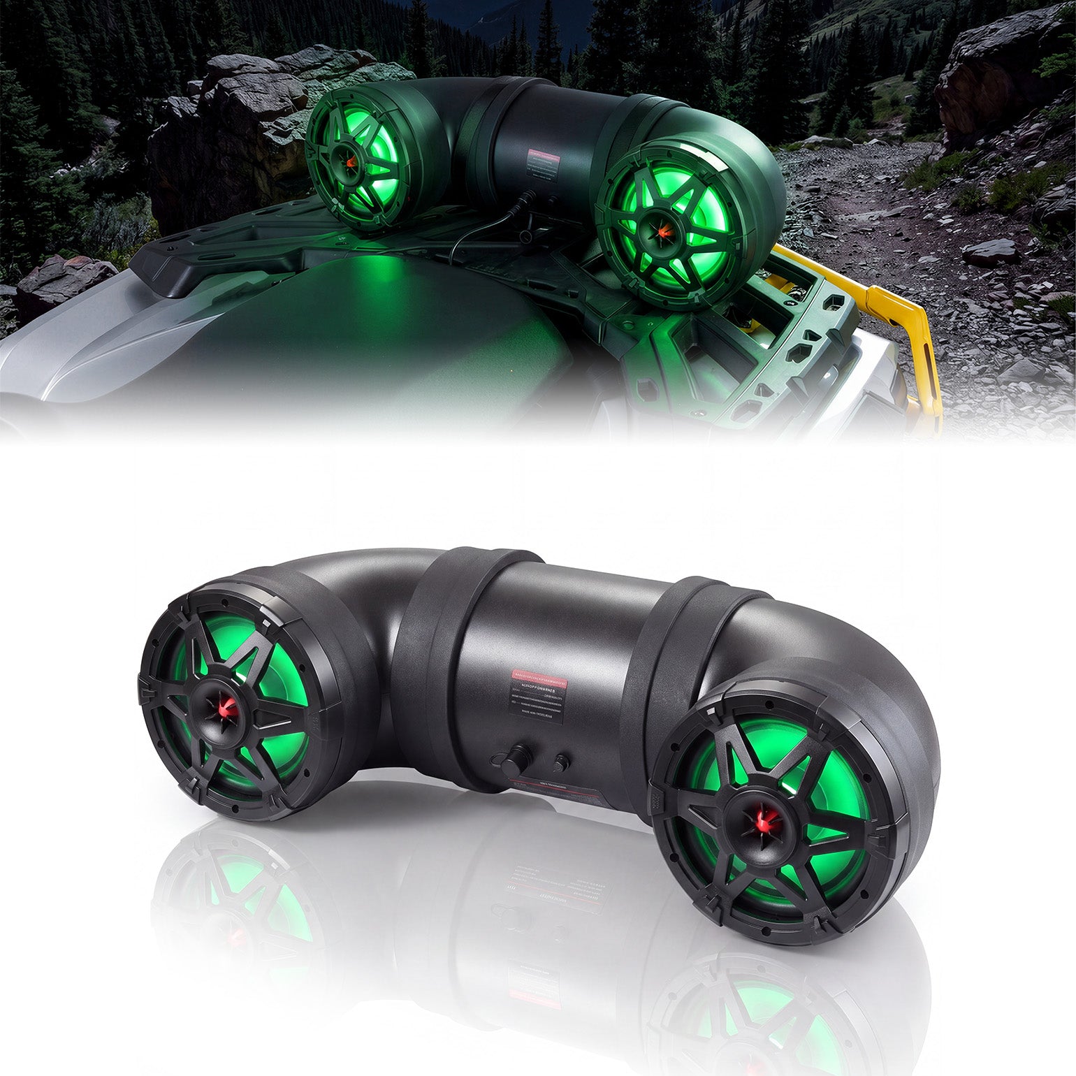 Kemimoto ATV Bluetooth Speaker 8" Sound Bar with RGB Lights for Polaris Can-Am - $159.99 at Kemimoto.com