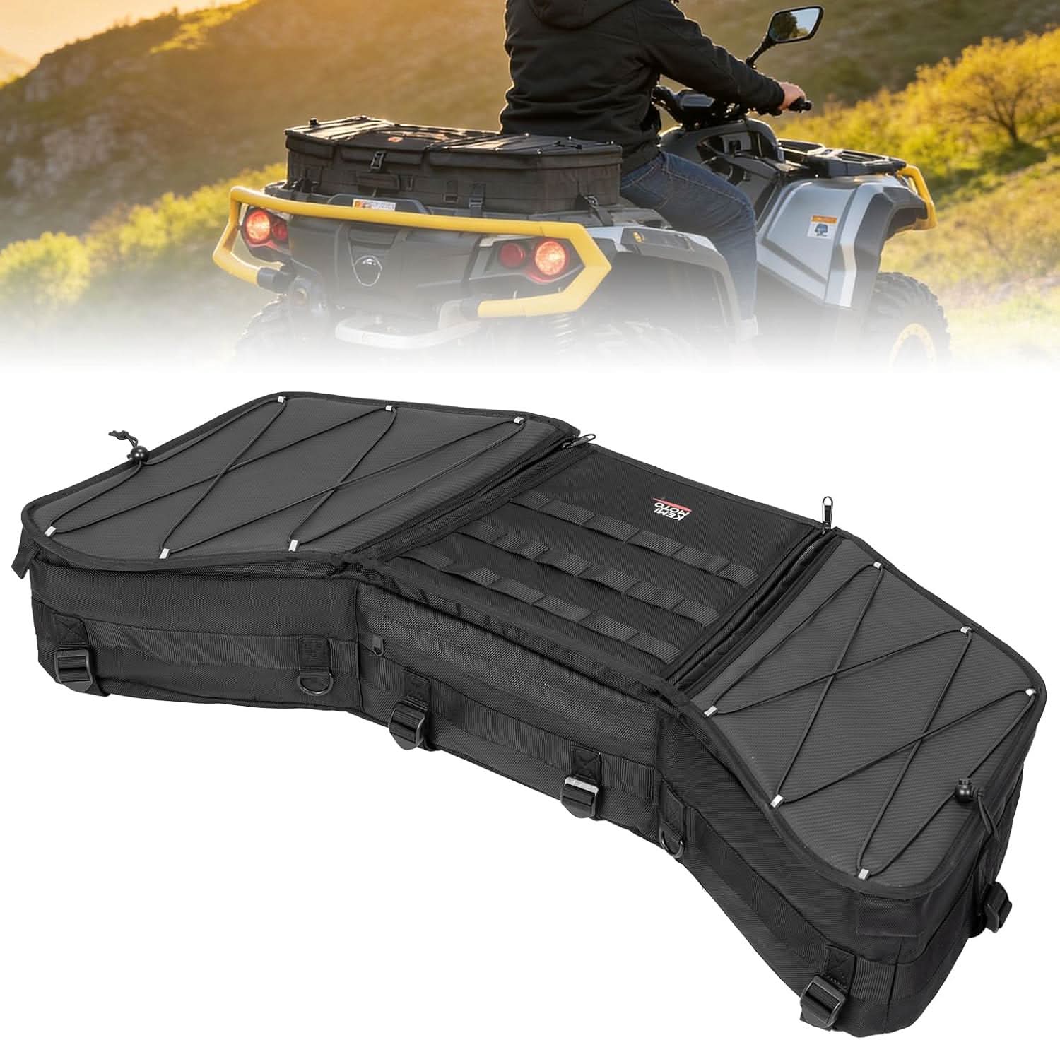 Kemimoto ATV Front Rear Rack Bag for Polaris Sportsman / Ranger / RZR , Can-Am - $104.99 at Kemimoto.com