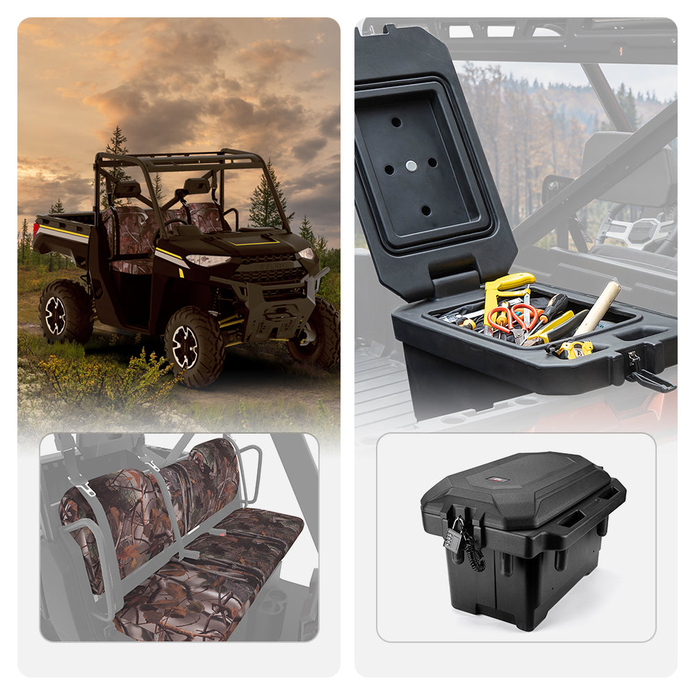Kemimoto Camouflage Seat Cover & 45L Waterproof Tool Box for Ranger 2018-2024 - $299.98 at Kemimoto.com
